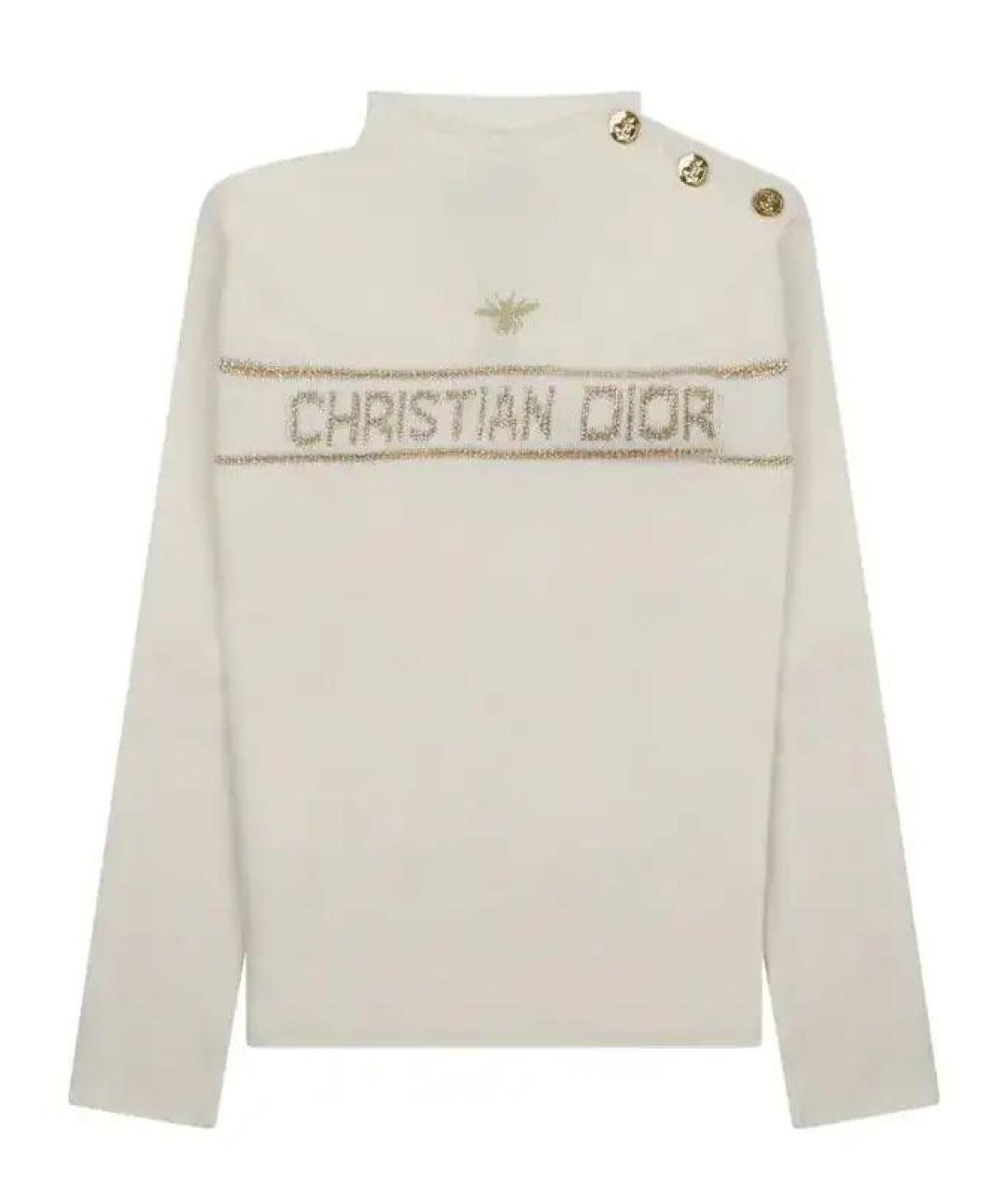 CHRISTIAN DIOR Белый кашемировый джемпер / свитер, фото 1