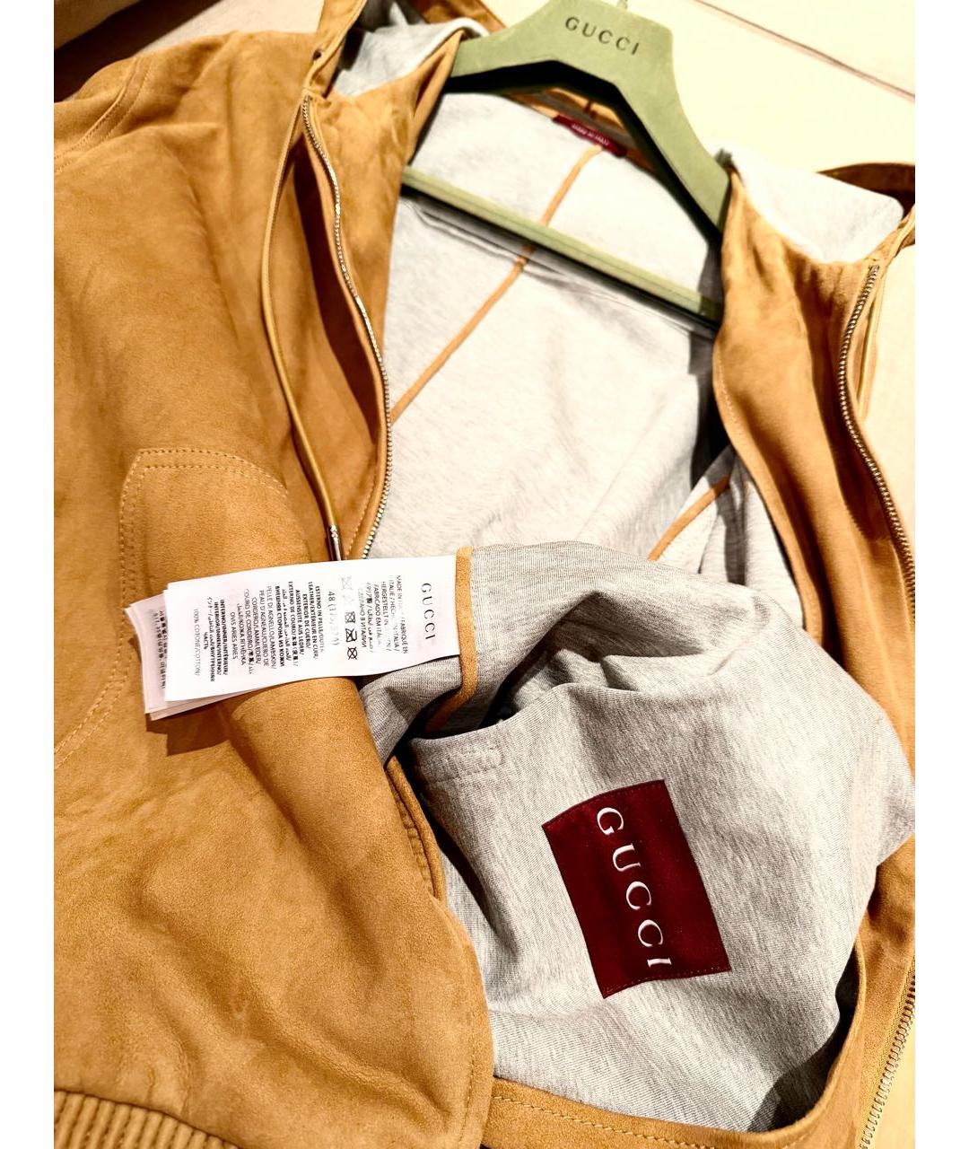 GUCCI Коричневая замшевая куртка, фото 3