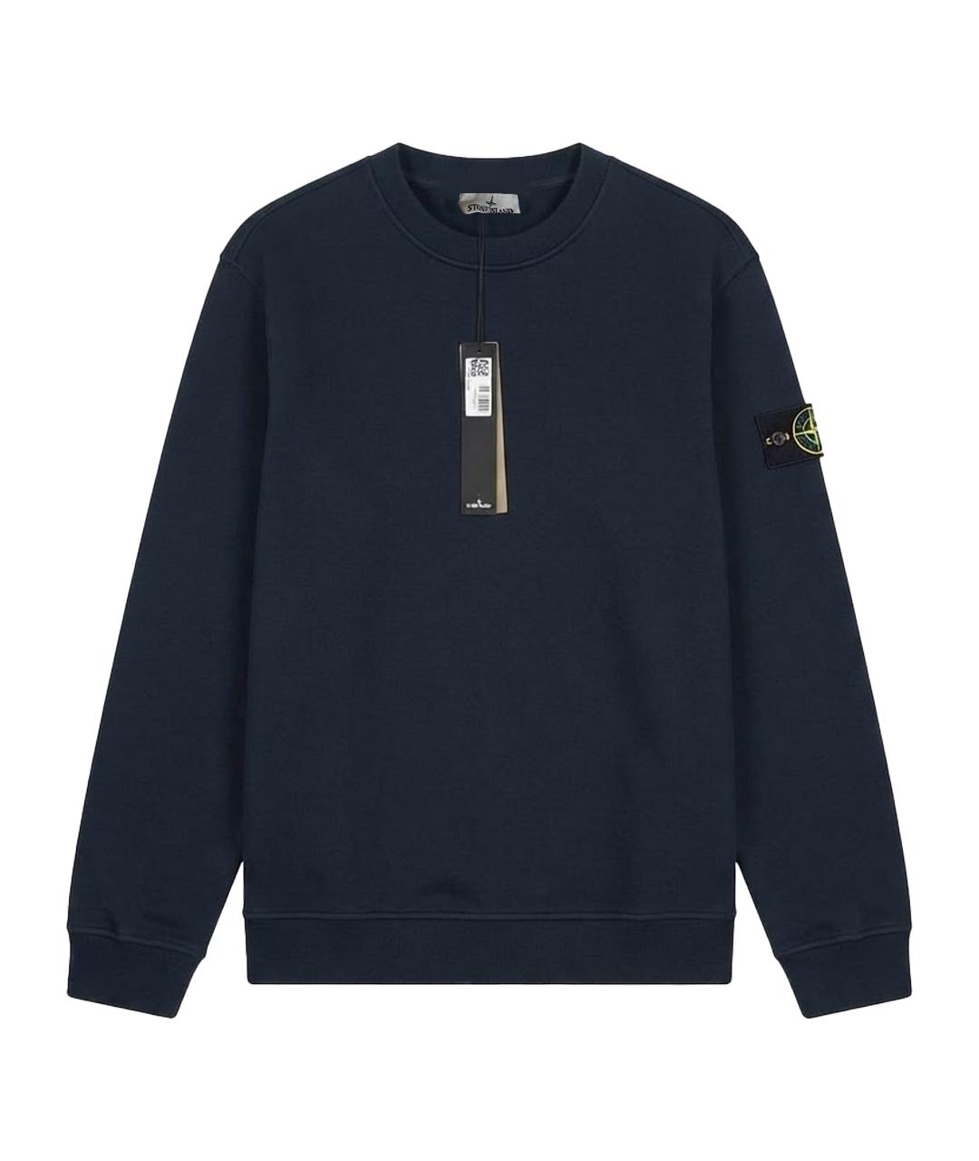 STONE ISLAND Темно-синий хлопковый джемпер / свитер, фото 1