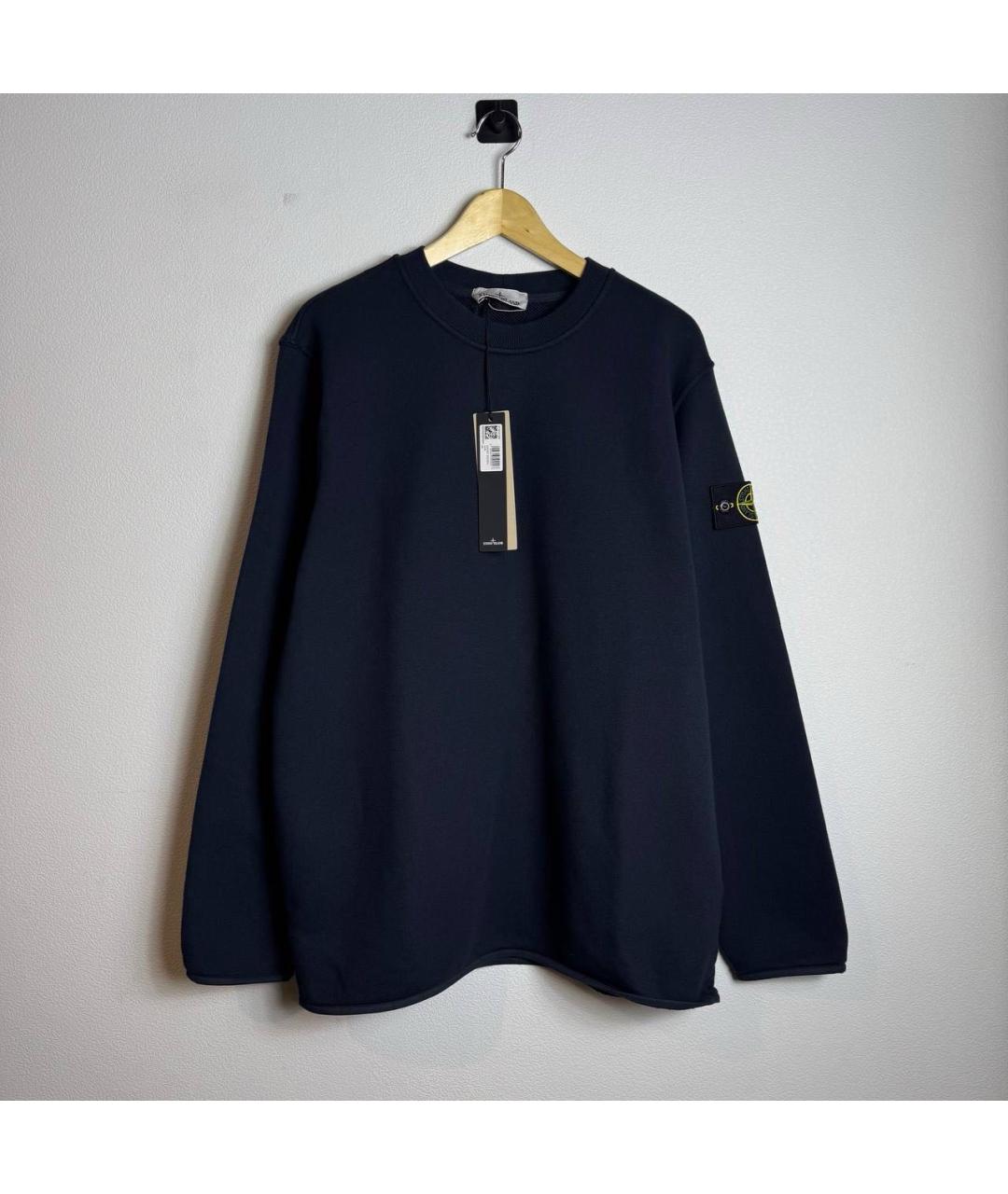STONE ISLAND Темно-синий хлопковый джемпер / свитер, фото 7