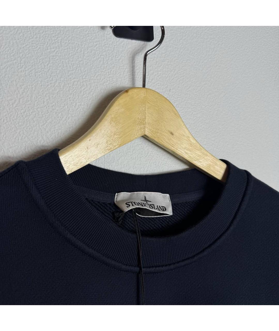 STONE ISLAND Темно-синий хлопковый джемпер / свитер, фото 3