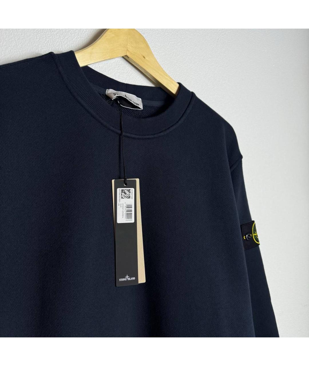 STONE ISLAND Темно-синий хлопковый джемпер / свитер, фото 2