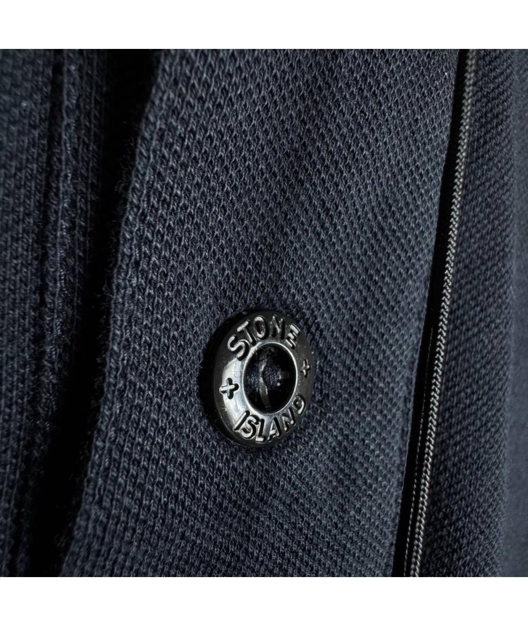STONE ISLAND Темно-синее хлопковое поло с коротким рукавом, фото 5