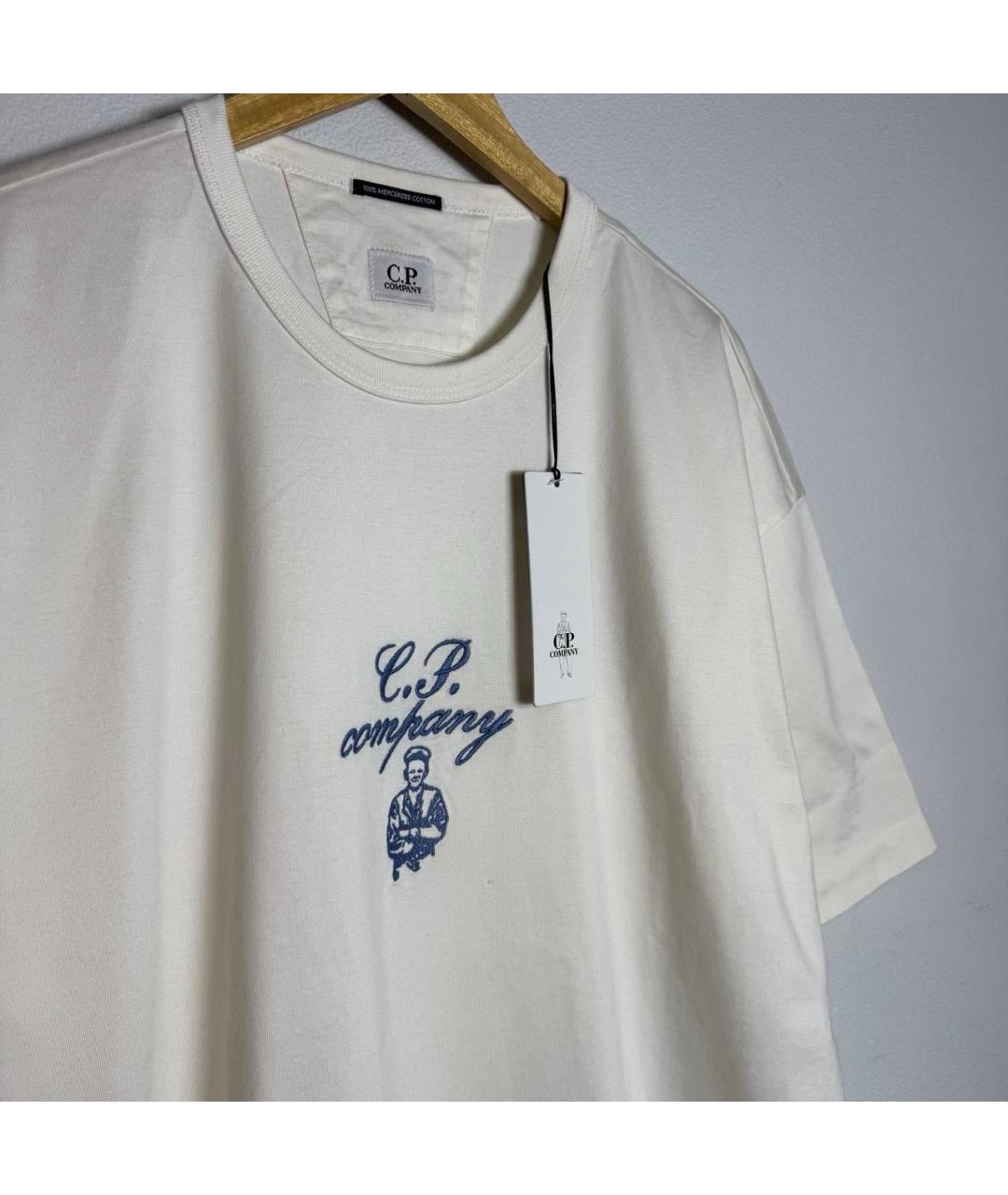 CP COMPANY Белая хлопковая футболка, фото 2