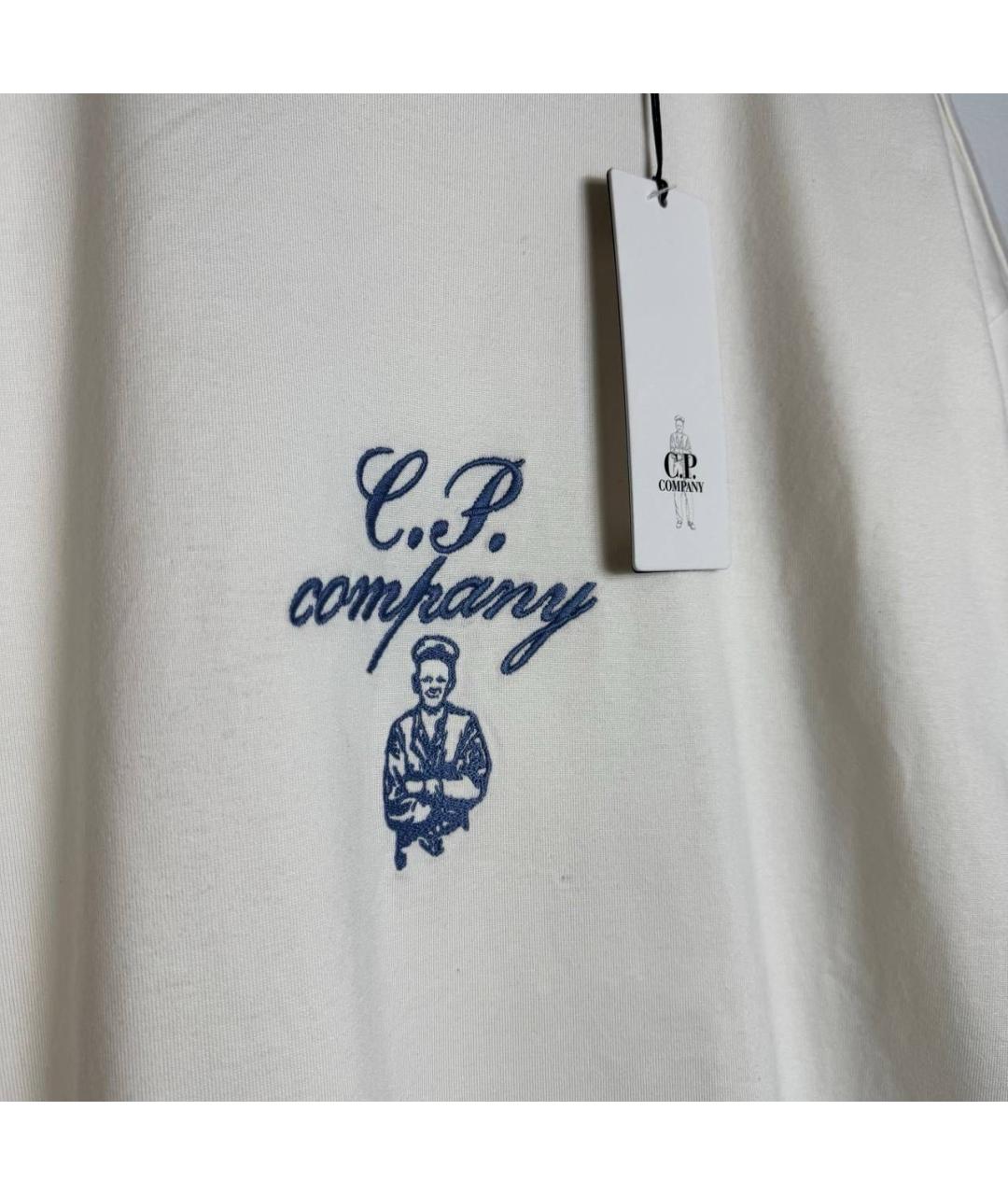 CP COMPANY Белая хлопковая футболка, фото 3