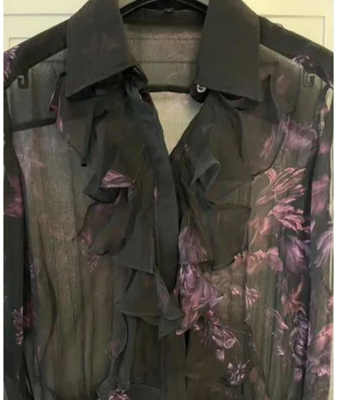 GUCCI Черная шелковая блузы, фото 4