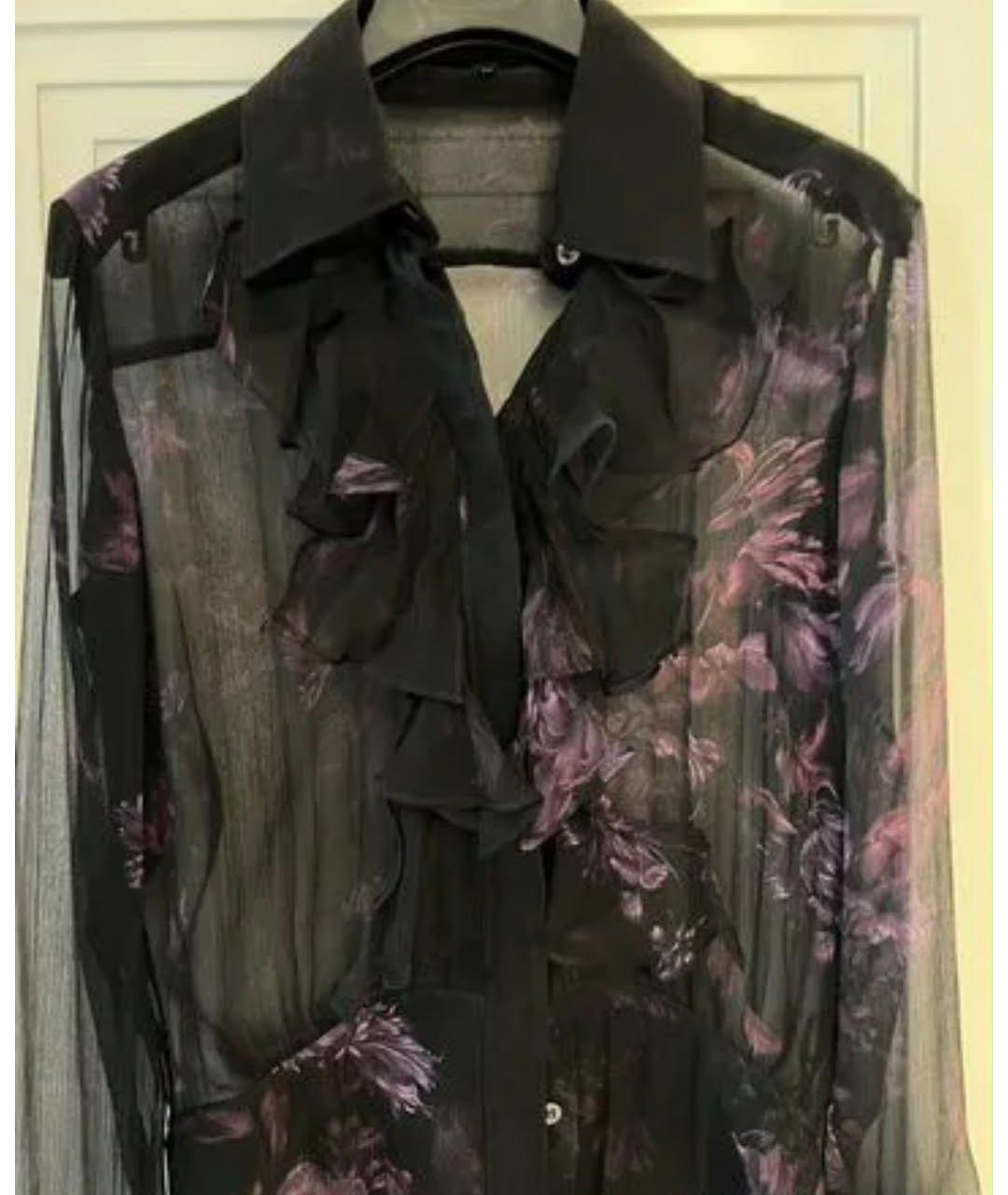 GUCCI Черная шелковая блузы, фото 2