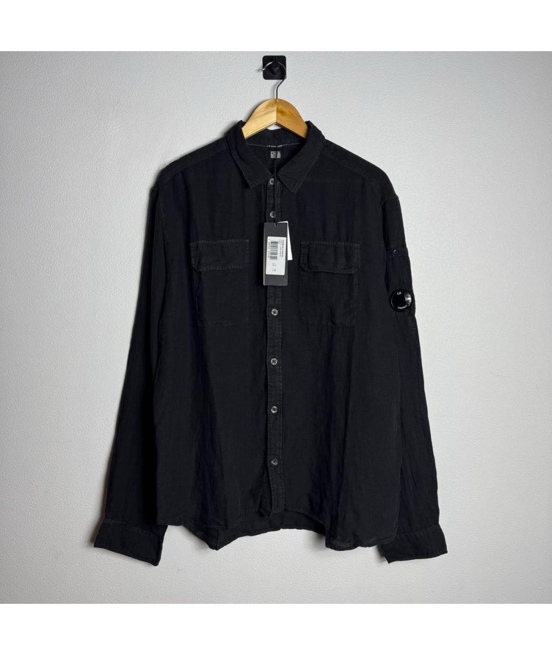 CP COMPANY Черная льняная кэжуал рубашка, фото 7