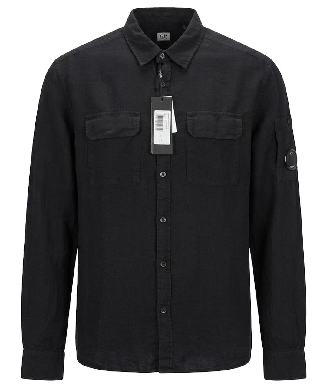 CP COMPANY Черная льняная кэжуал рубашка, фото 1