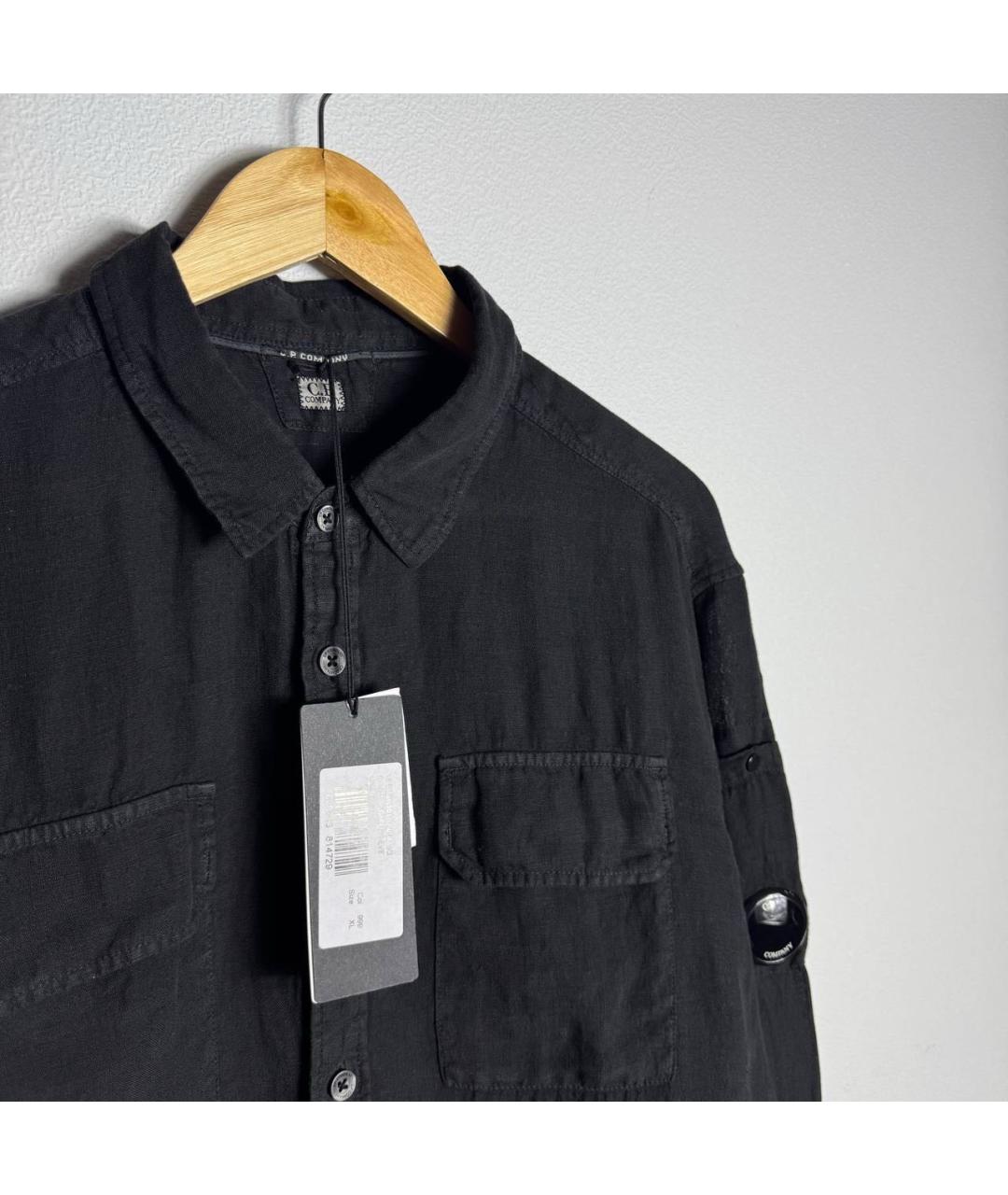 CP COMPANY Черная льняная кэжуал рубашка, фото 2