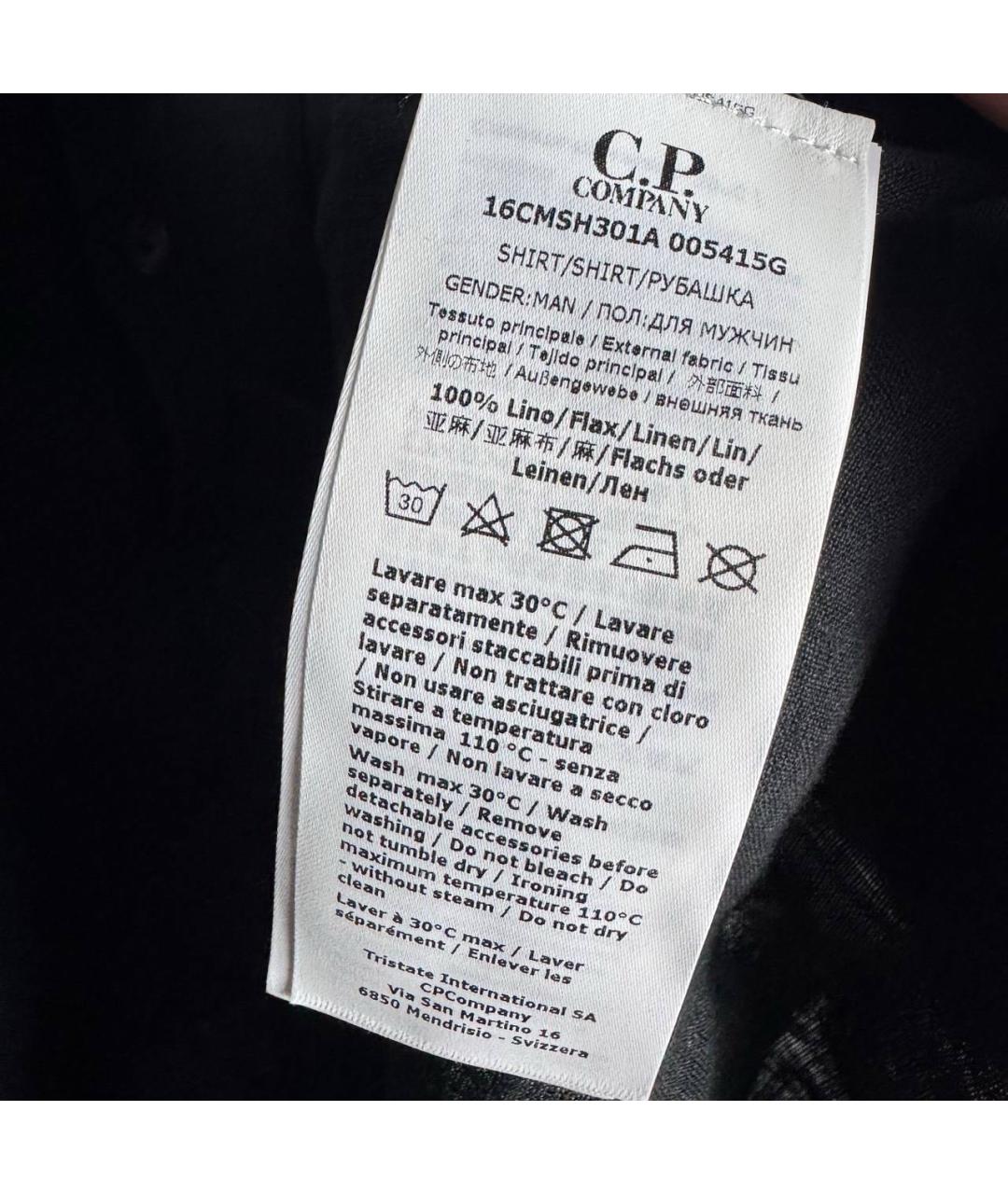 CP COMPANY Черная льняная кэжуал рубашка, фото 6