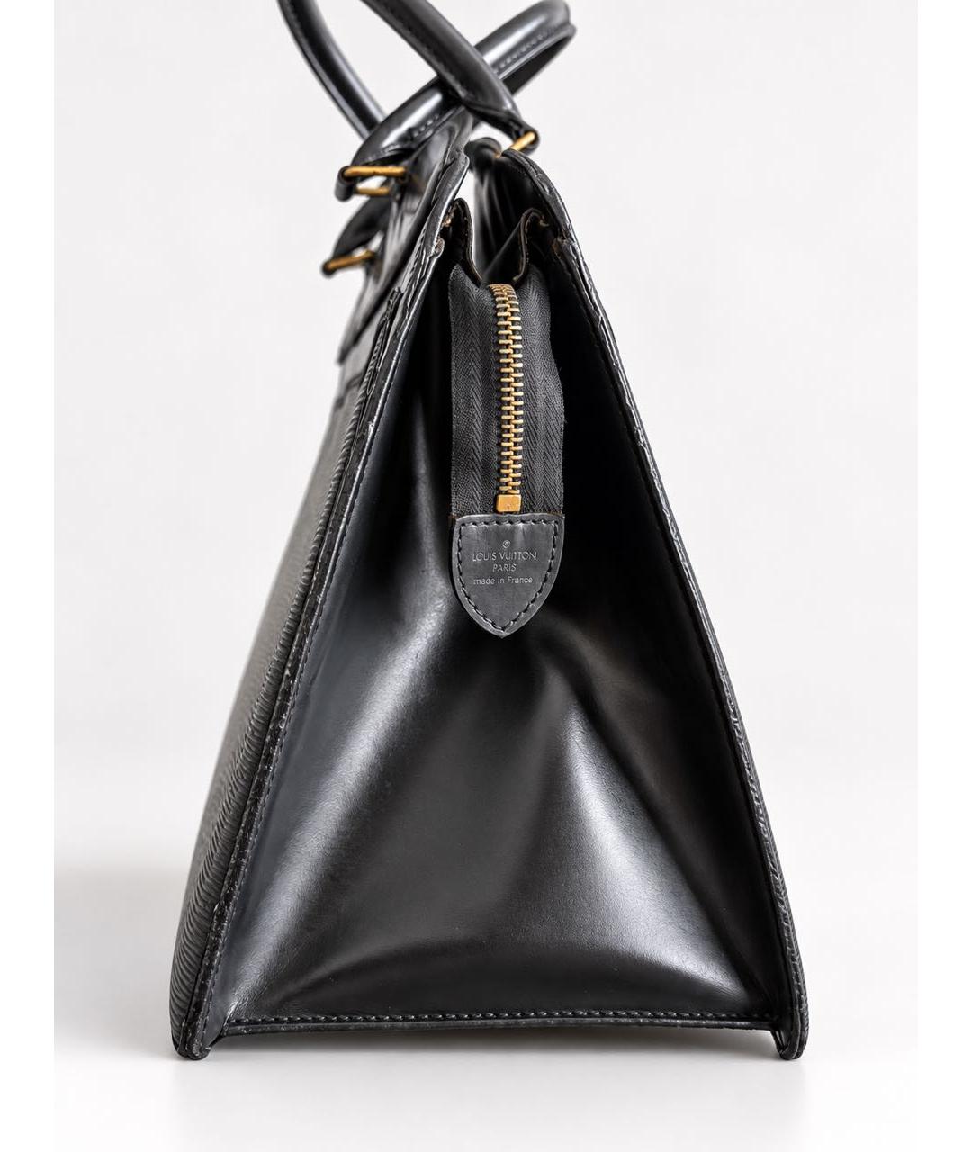 LOUIS VUITTON Черный кожаный портфель, фото 3