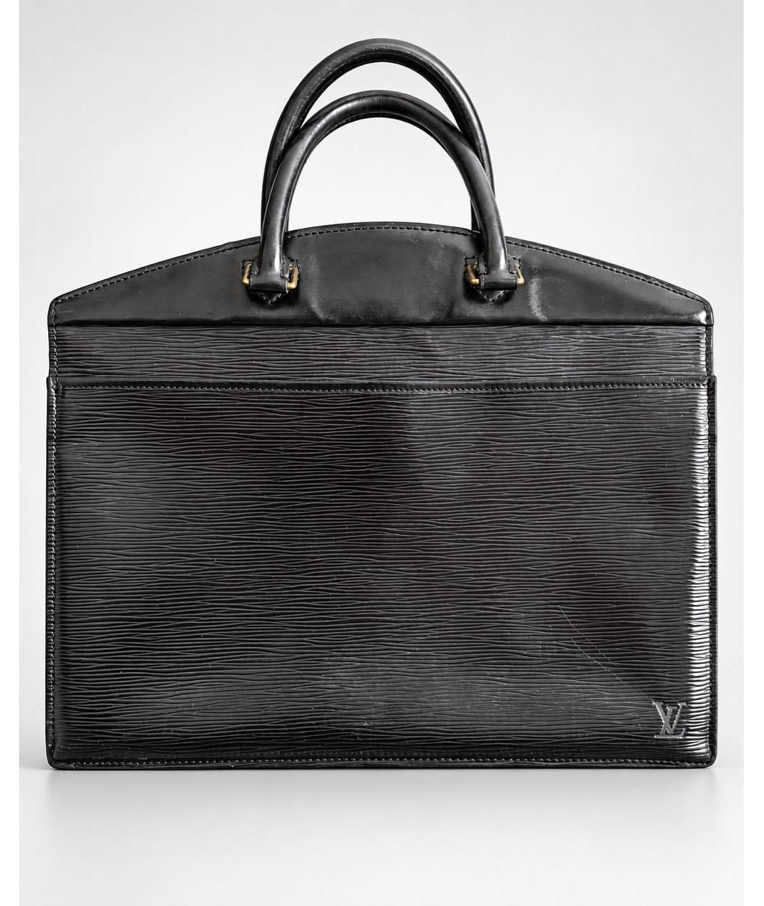 LOUIS VUITTON Черная кожаная сумка с короткими ручками, фото 8