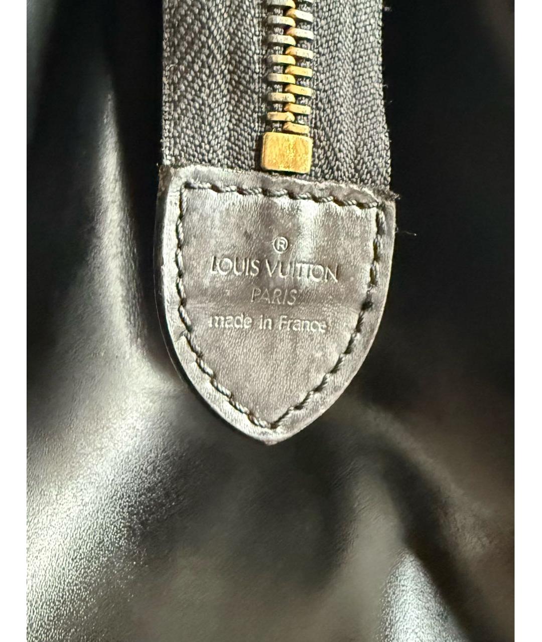 LOUIS VUITTON Черная кожаная сумка с короткими ручками, фото 7