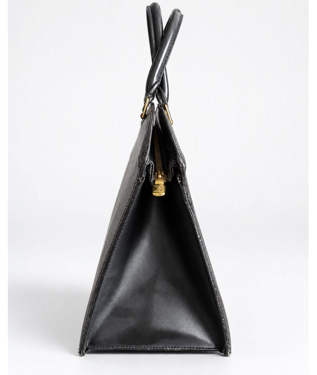 LOUIS VUITTON Черная кожаная сумка с короткими ручками, фото 4