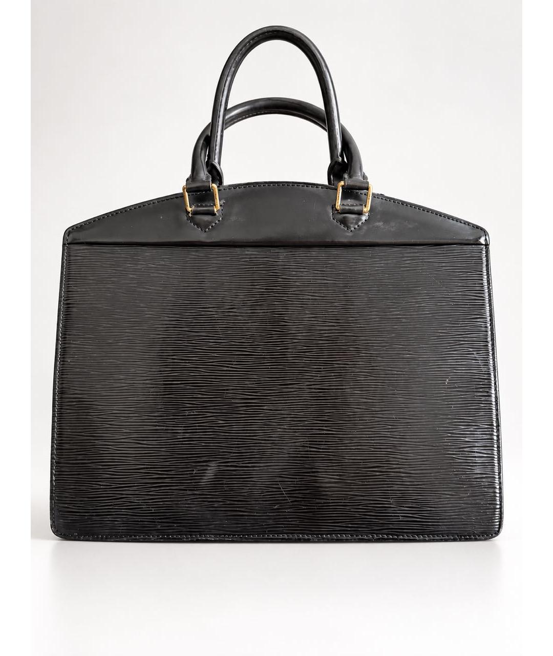 LOUIS VUITTON Черная кожаная сумка с короткими ручками, фото 2