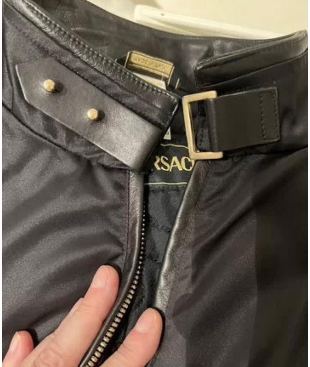 VERSACE Черная кожаная куртка, фото 5