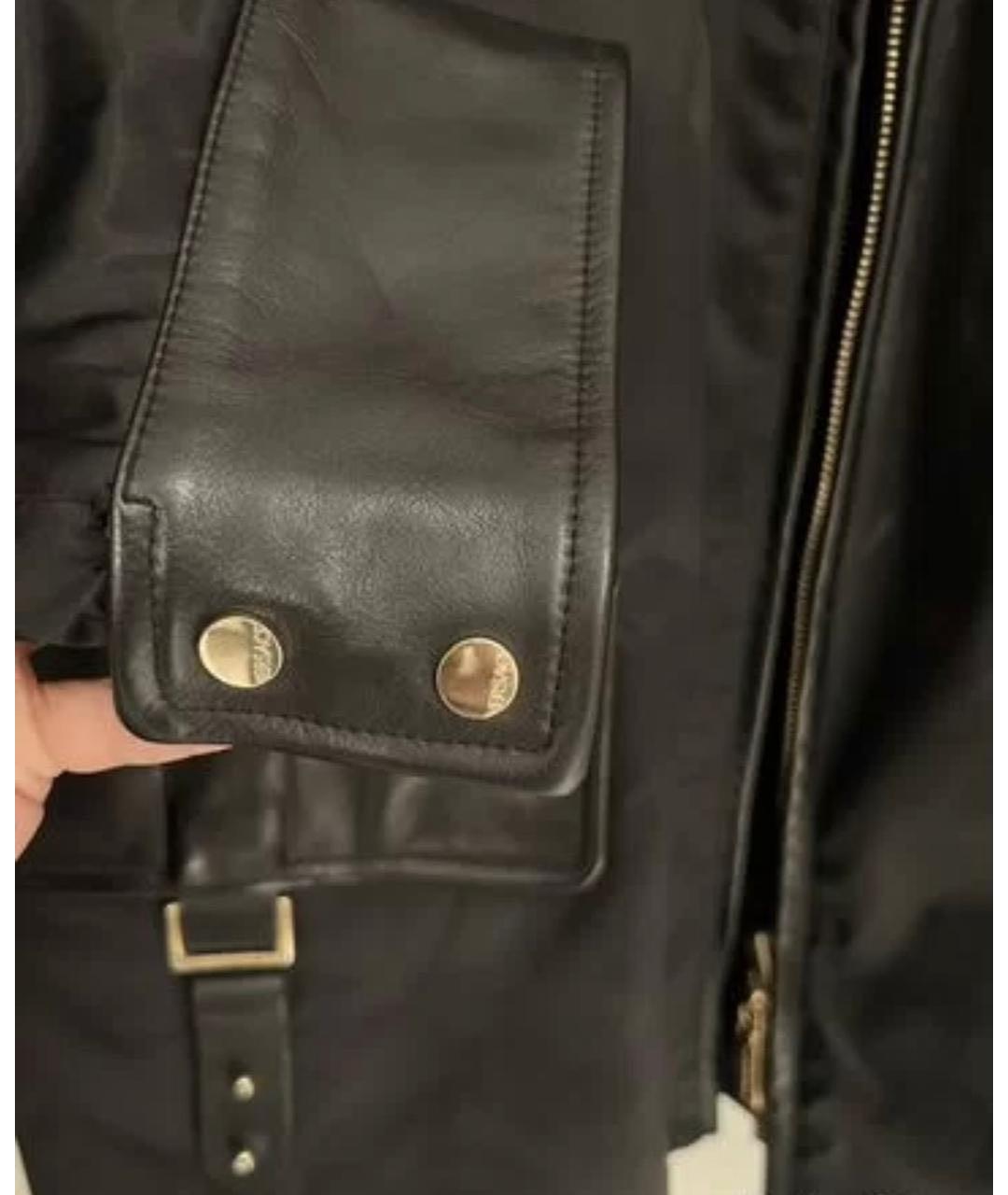 VERSACE Черная кожаная куртка, фото 4