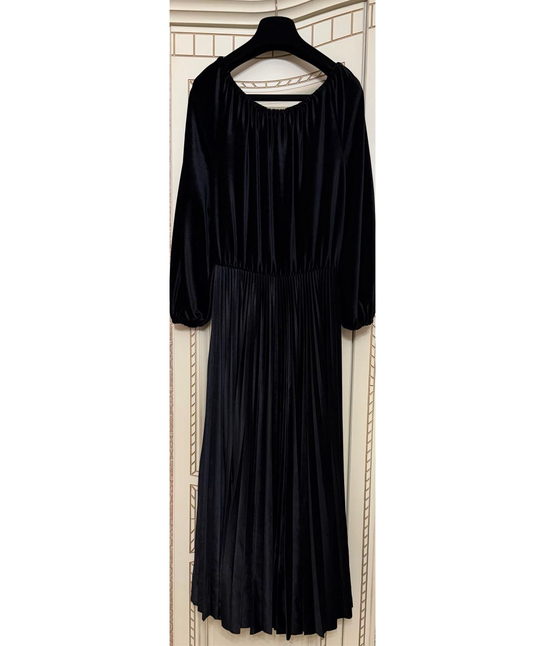 VALENTINO Черное бархатное вечернее платье, фото 3