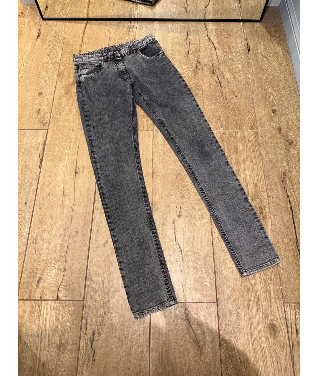 MAISON MARGIELA Серые хлопко-эластановые джинсы слим, фото 3