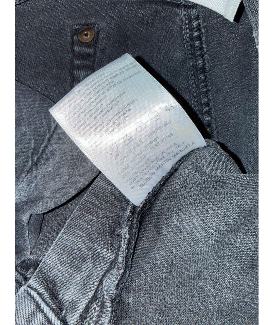 MAISON MARGIELA Серые хлопко-эластановые джинсы слим, фото 6