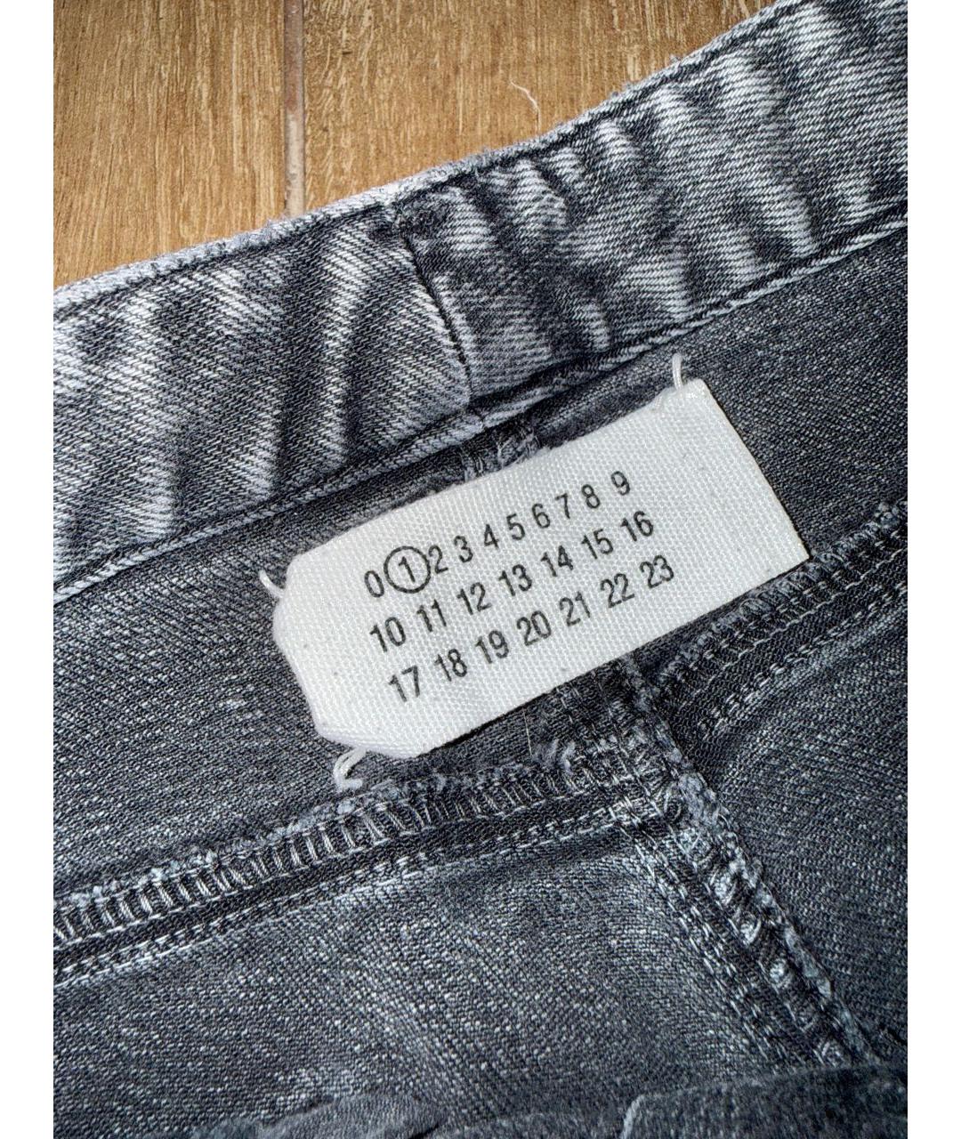 MAISON MARGIELA Серые хлопко-эластановые джинсы слим, фото 4