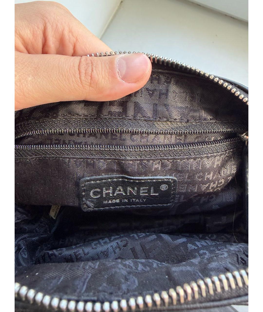 CHANEL Черная кожаная сумка с короткими ручками, фото 4