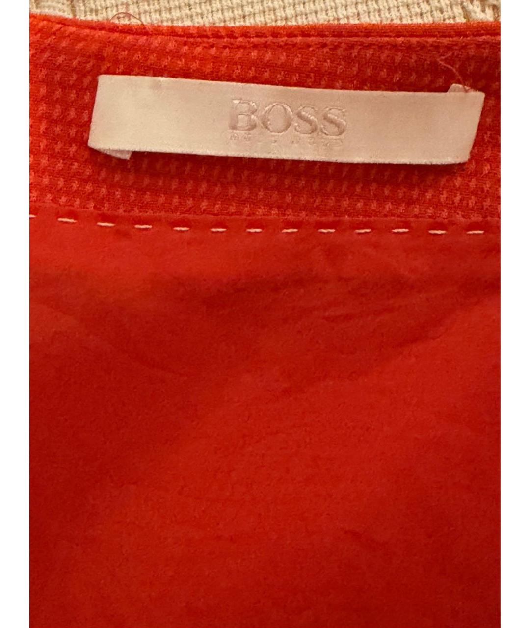 HUGO BOSS Оранжевая шелковая юбка миди, фото 6