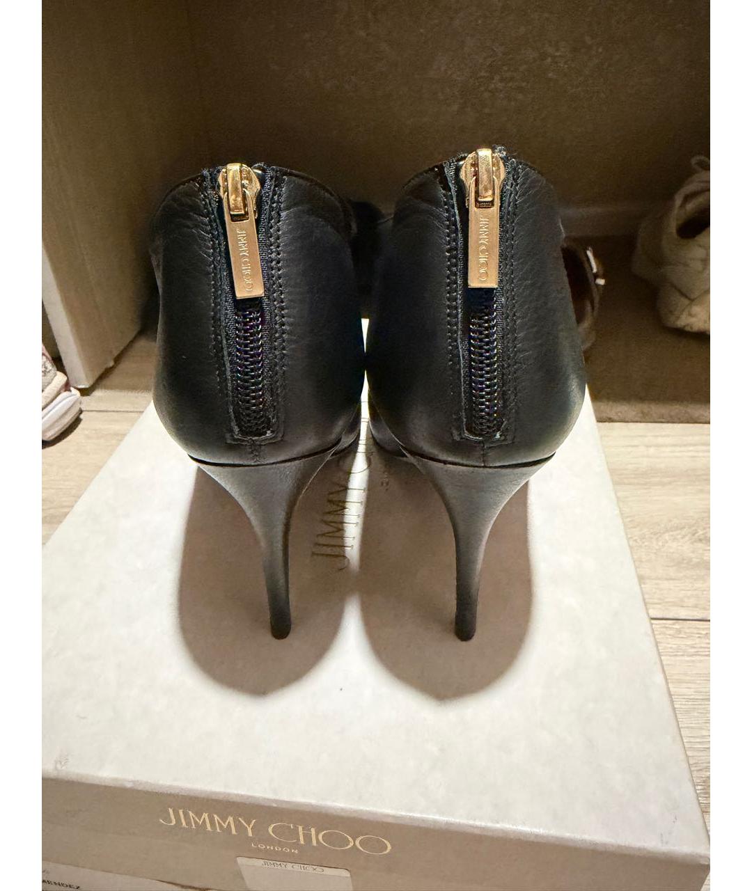 JIMMY CHOO Черные кожаные ботильоны, фото 4