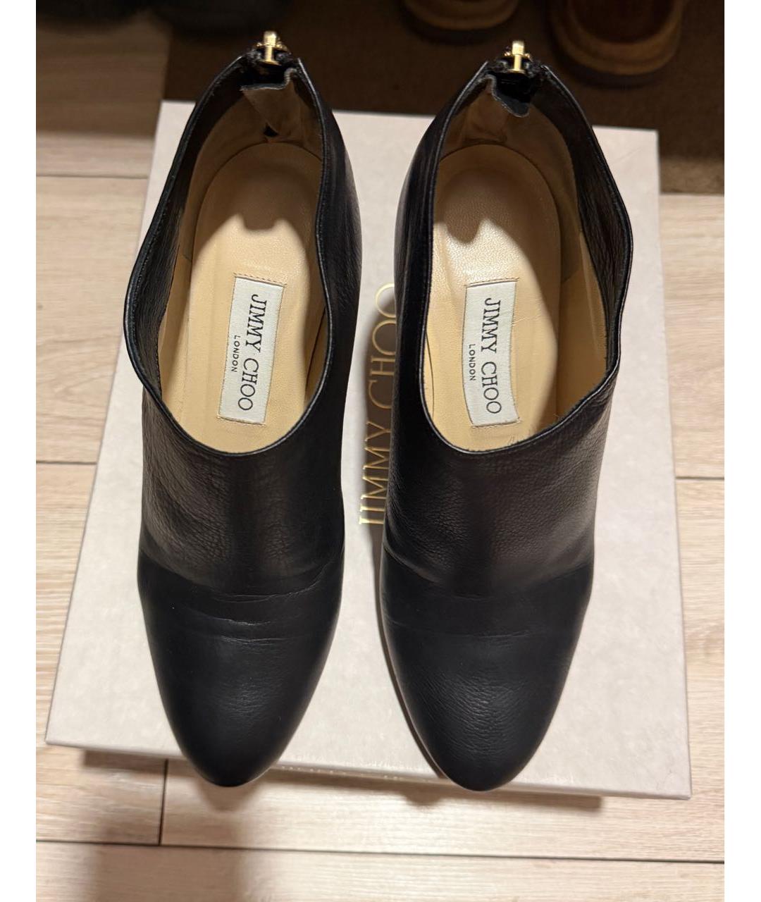 JIMMY CHOO Черные кожаные ботильоны, фото 3