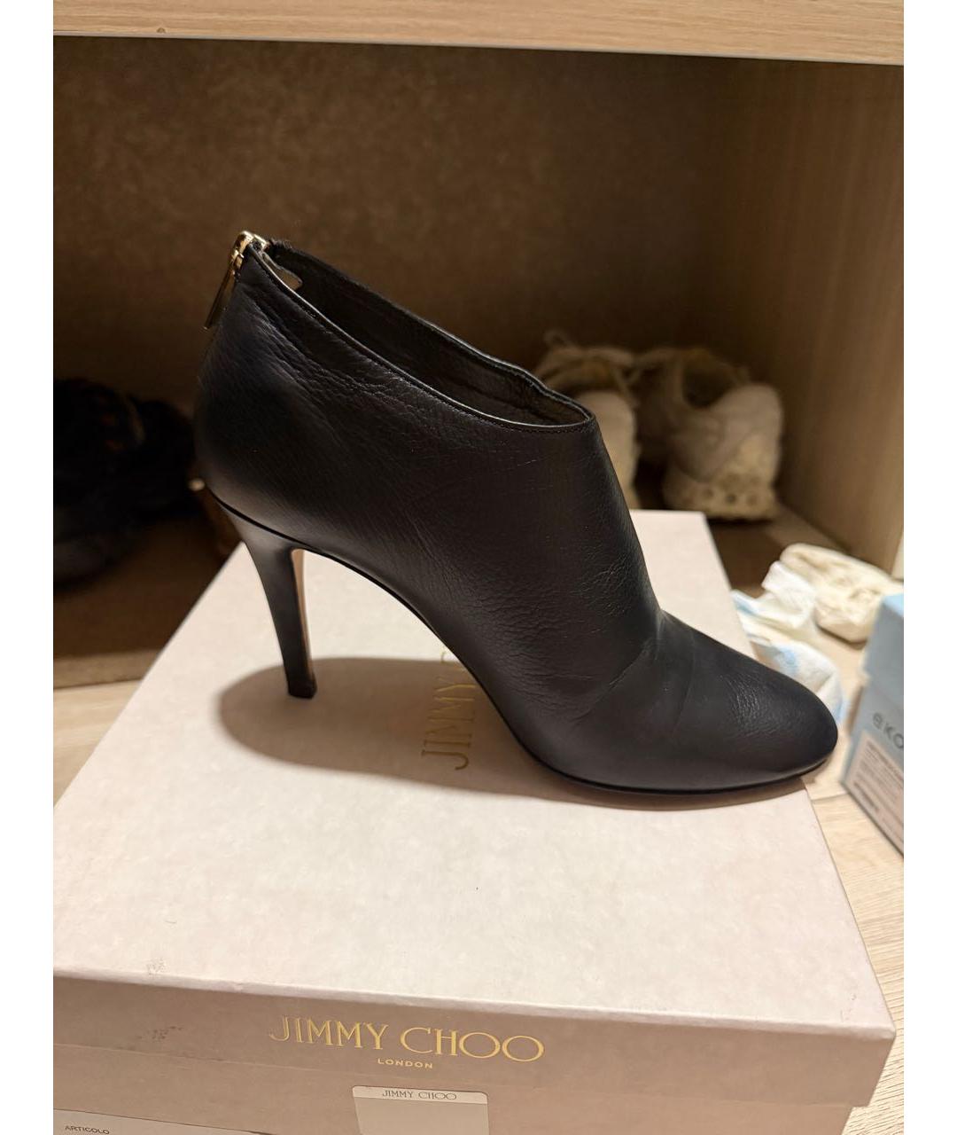 JIMMY CHOO Черные кожаные ботильоны, фото 5