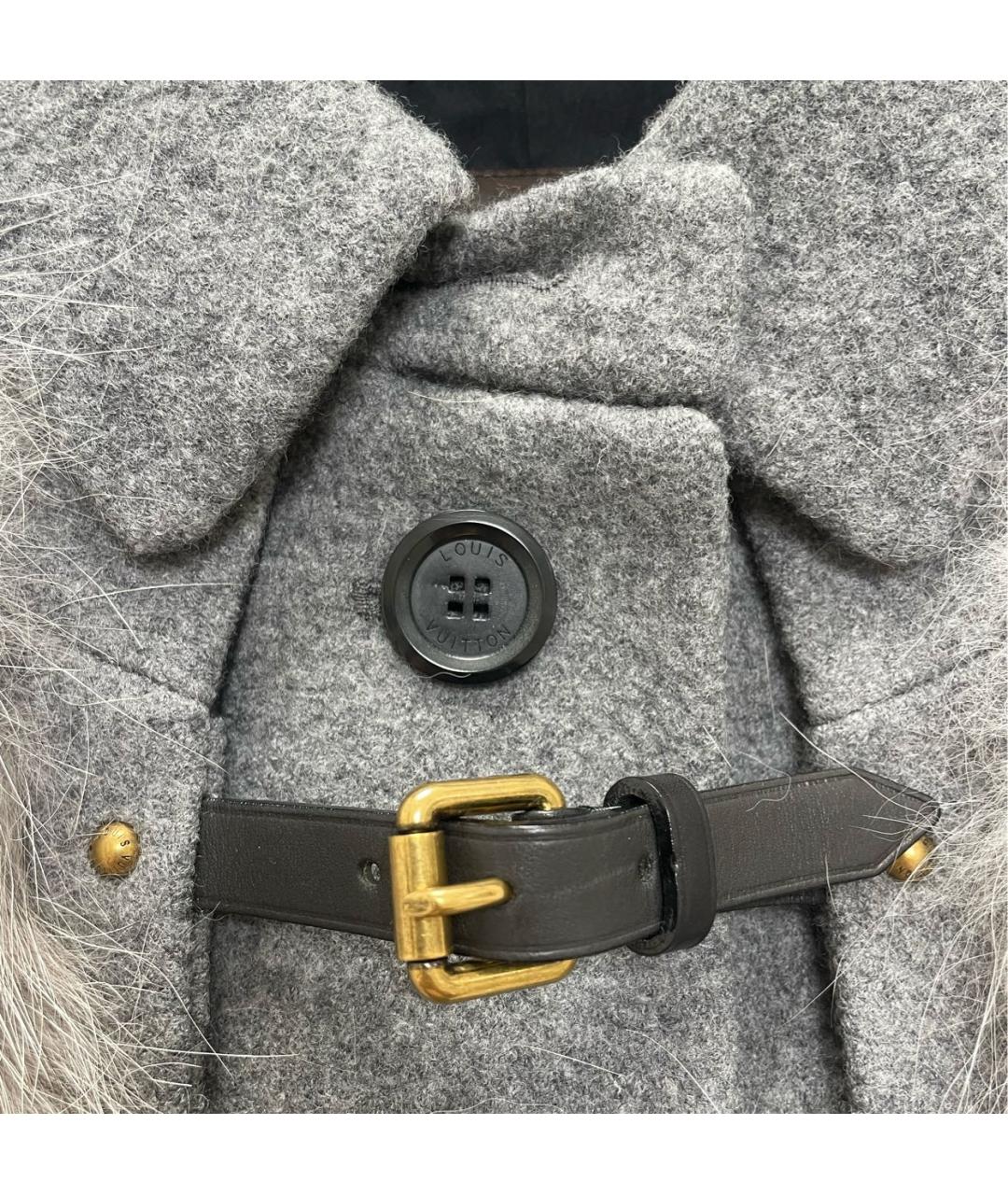 LOUIS VUITTON Серое шерстяное пальто, фото 7