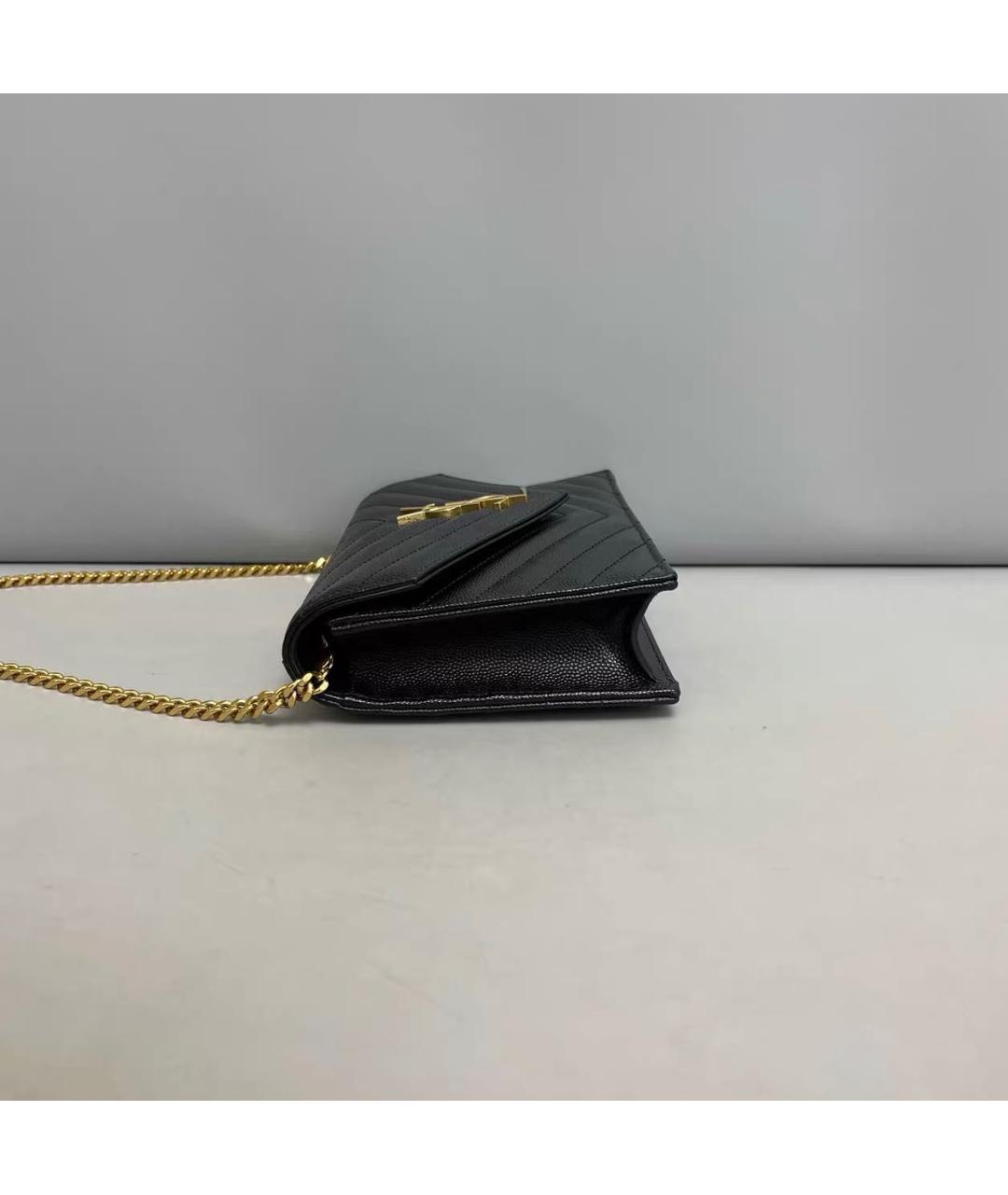 SAINT LAURENT Черная кожаная сумка через плечо, фото 4