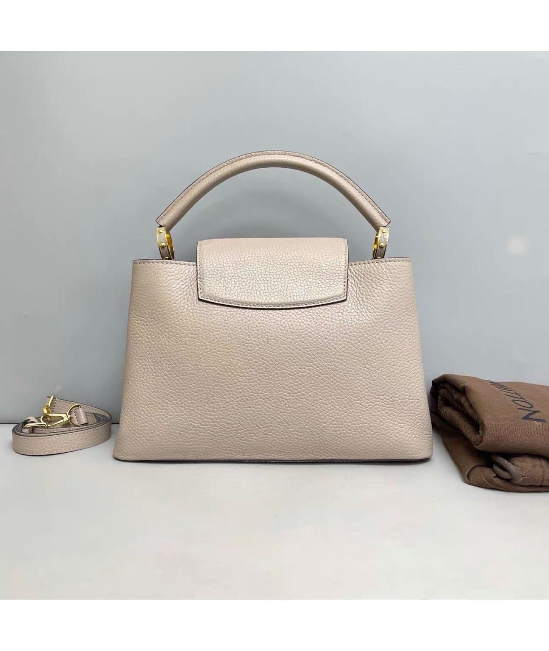 LOUIS VUITTON Бежевая кожаная сумка тоут, фото 2
