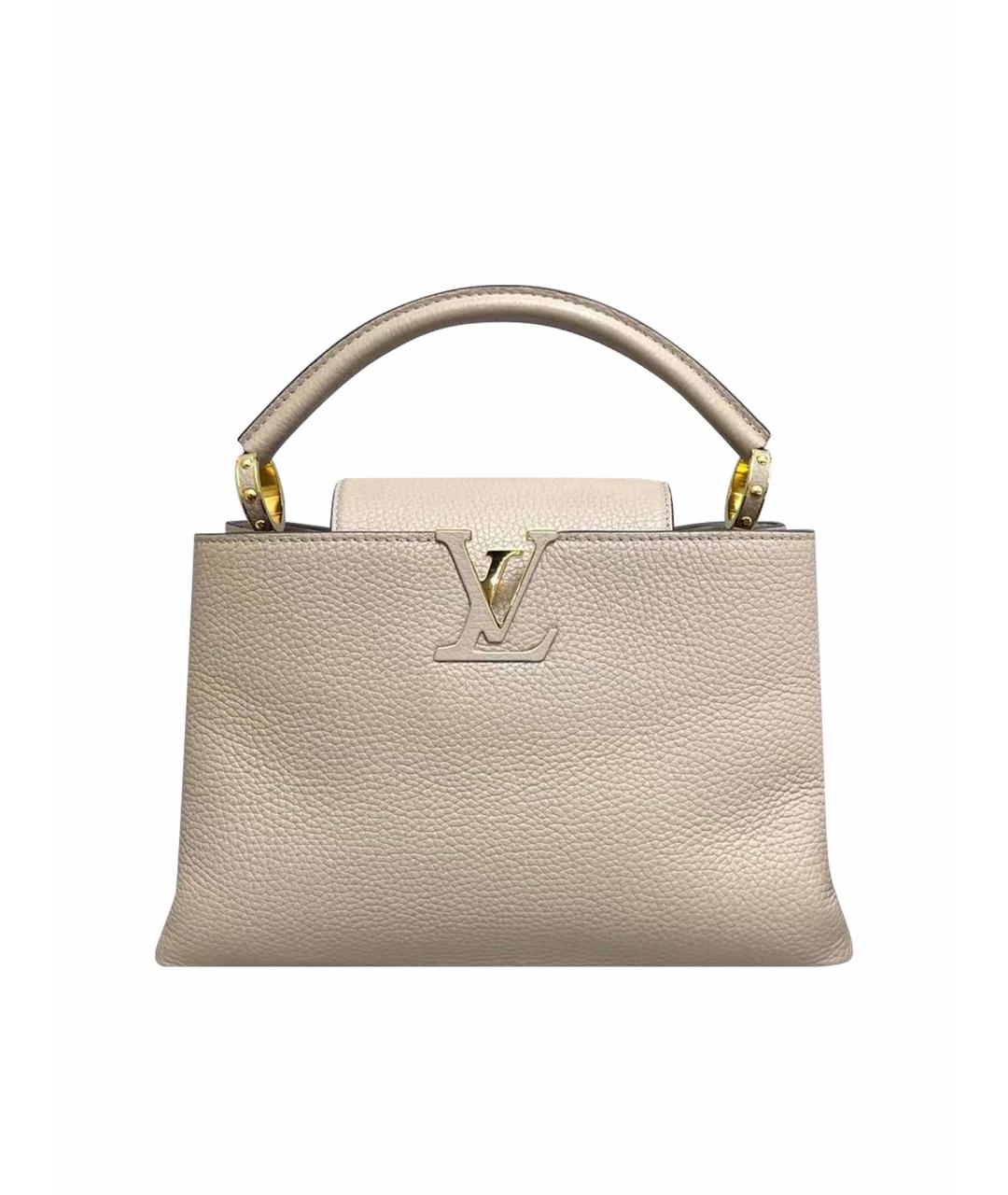 LOUIS VUITTON Бежевая кожаная сумка тоут, фото 1