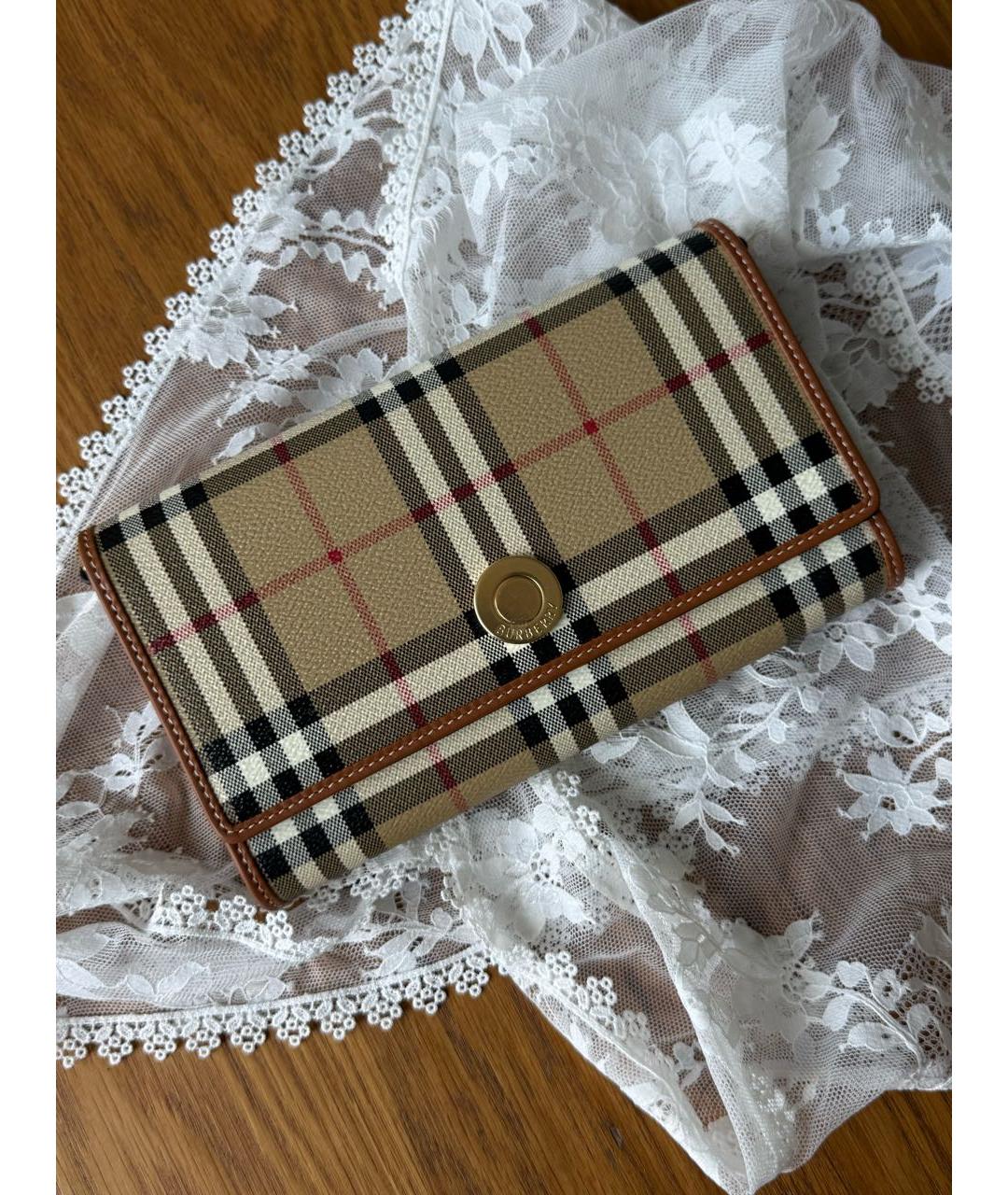 BURBERRY Бежевая кожаная сумка через плечо, фото 5
