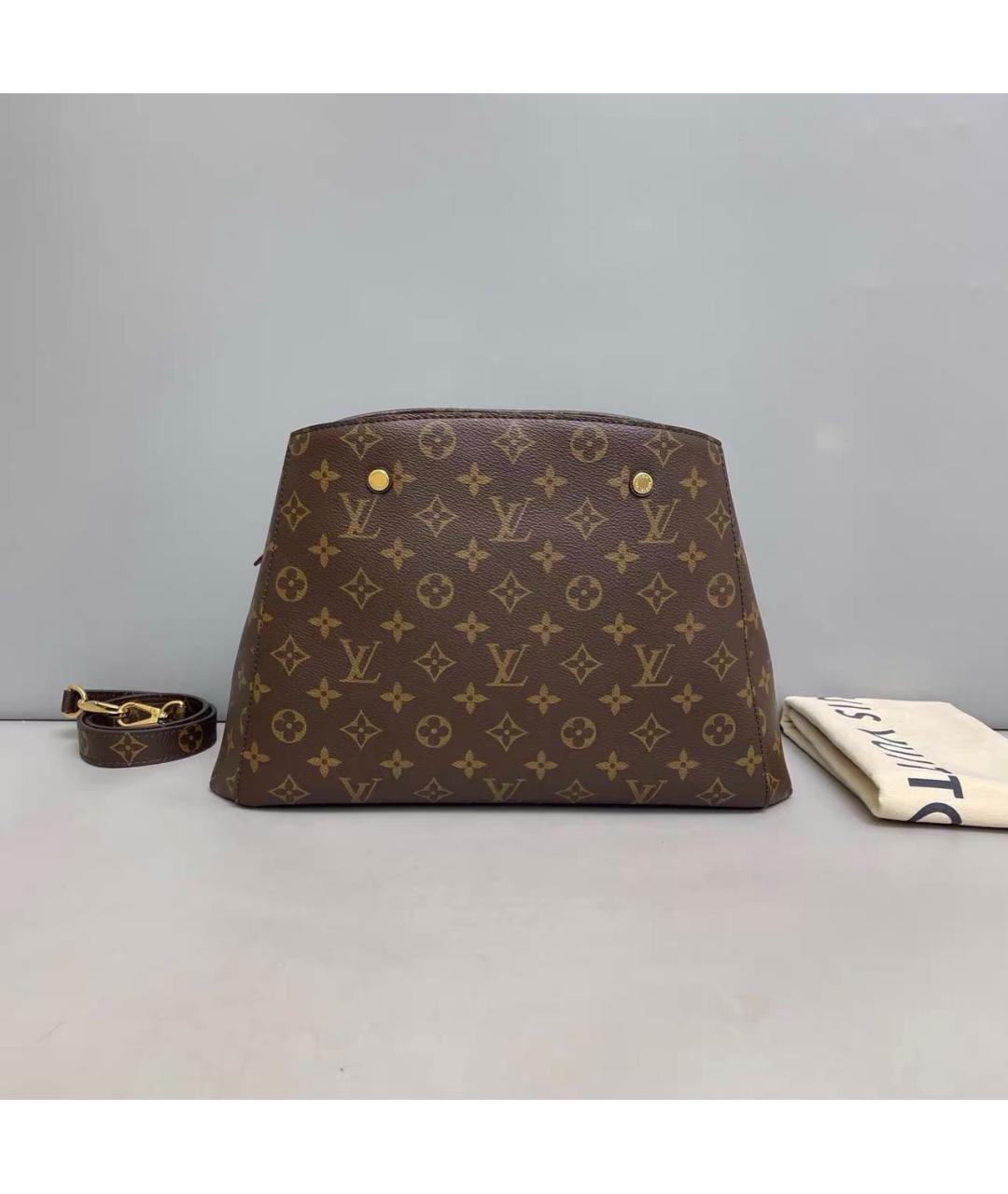 LOUIS VUITTON Коричневая кожаная сумка тоут, фото 2
