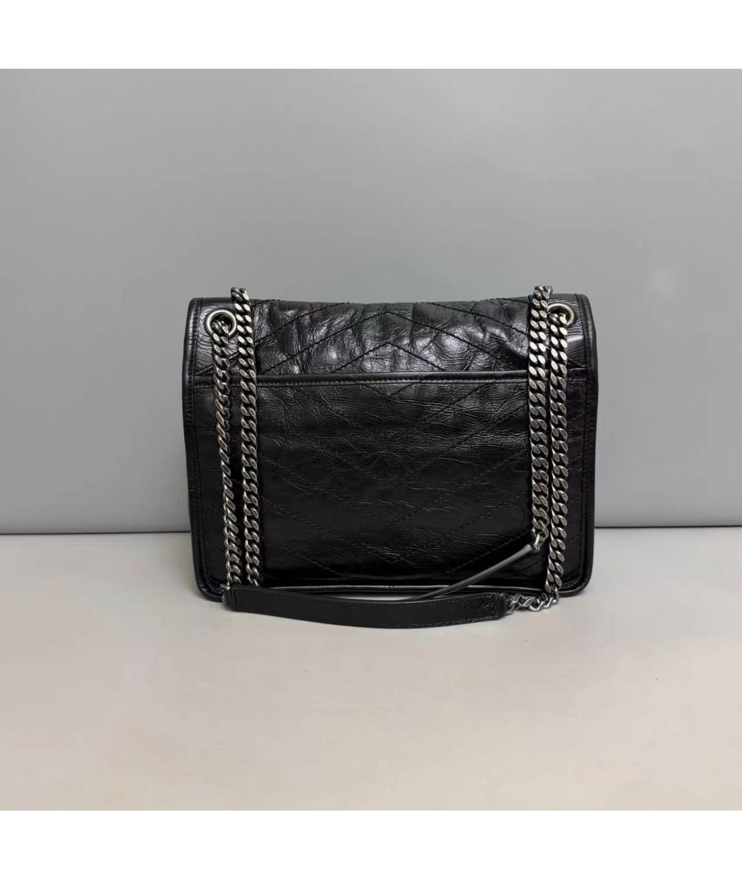 SAINT LAURENT Черная кожаная сумка тоут, фото 2