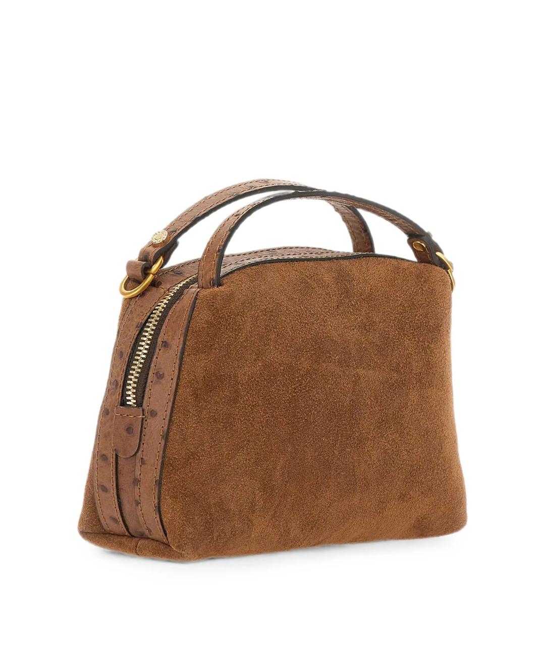 Gianni Chiarini Коричневая замшевая сумка с короткими ручками, фото 3