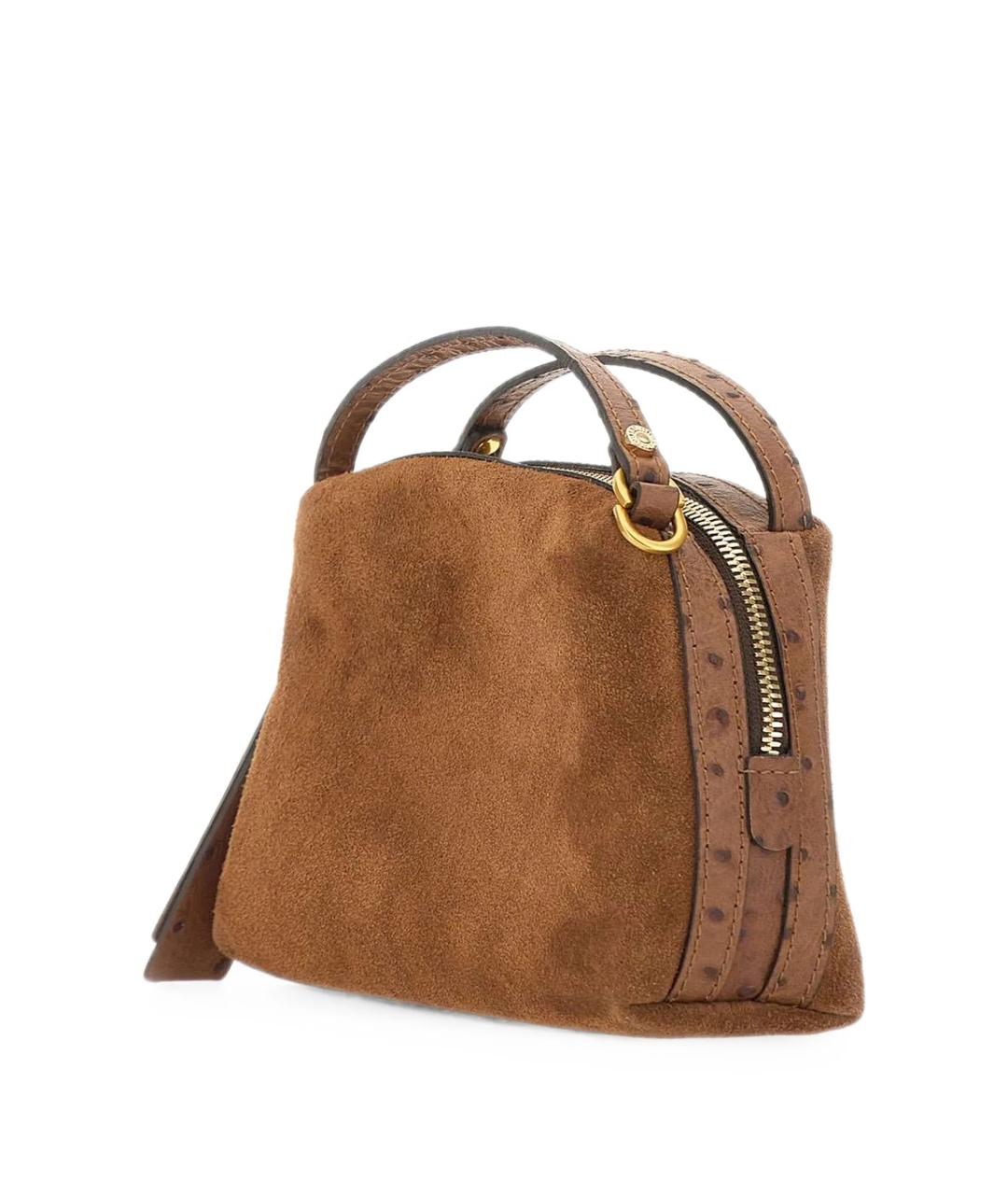 Gianni Chiarini Коричневая замшевая сумка с короткими ручками, фото 2