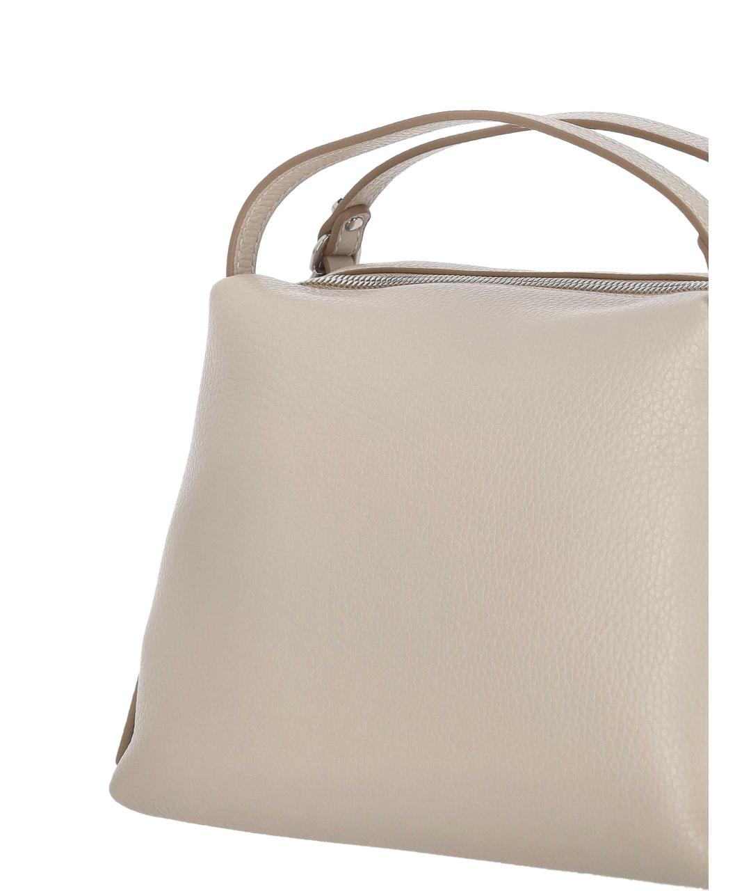 Gianni Chiarini Белая кожаная сумка с короткими ручками, фото 4