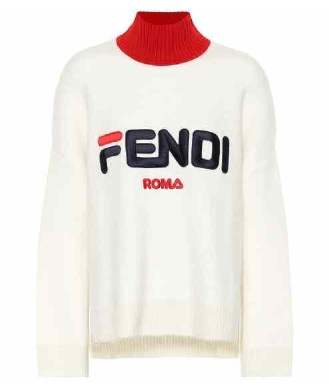 FENDI Белый полиамидовый джемпер / свитер, фото 9