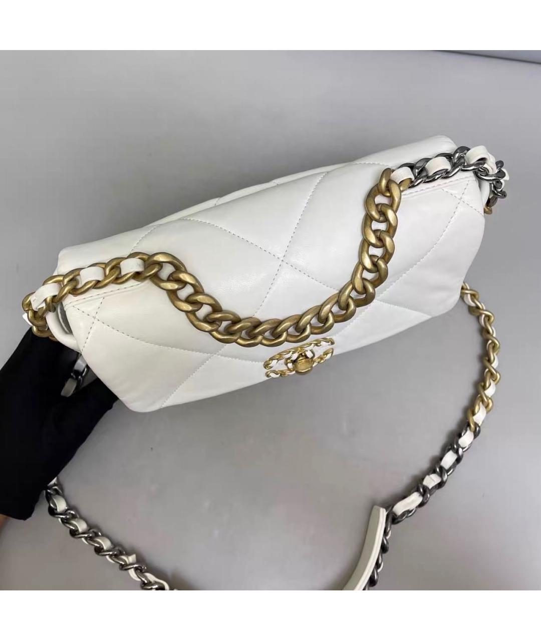 CHANEL Белая кожаная сумка тоут, фото 4
