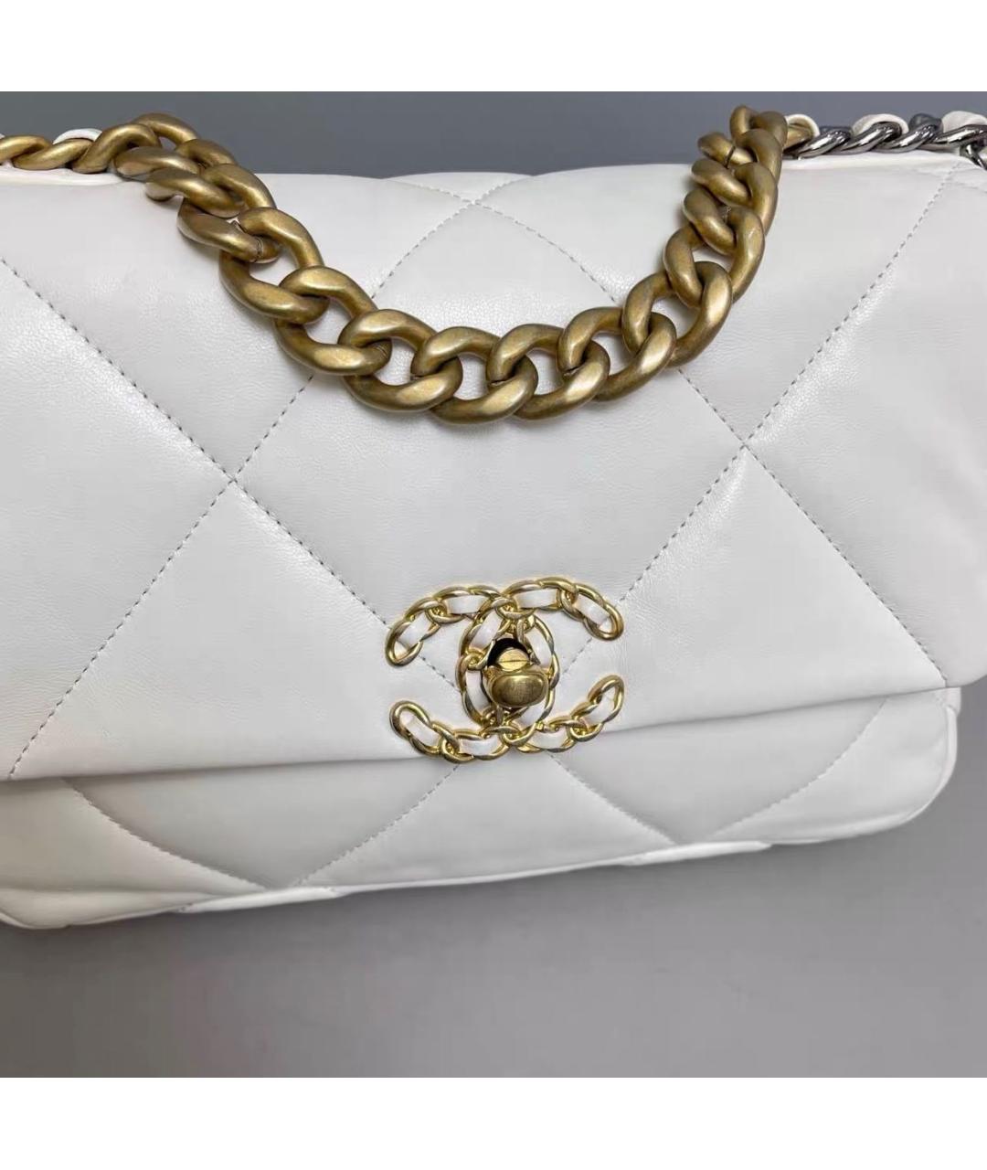 CHANEL Белая кожаная сумка тоут, фото 7