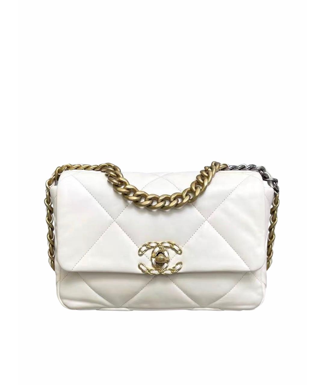 CHANEL Белая кожаная сумка тоут, фото 9
