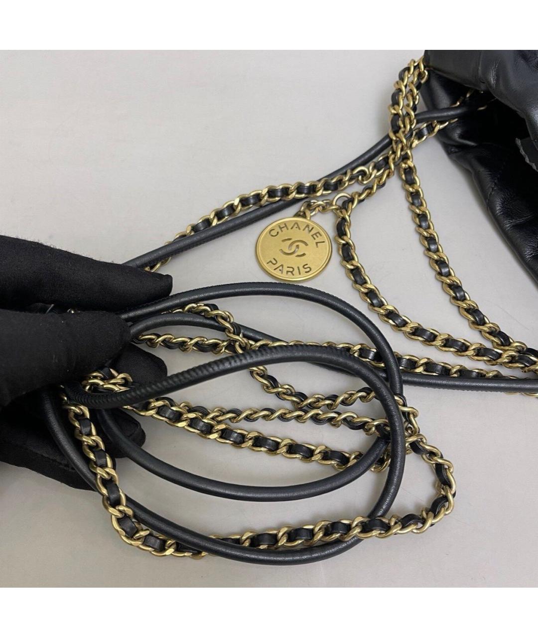CHANEL Черная кожаная сумка тоут, фото 7