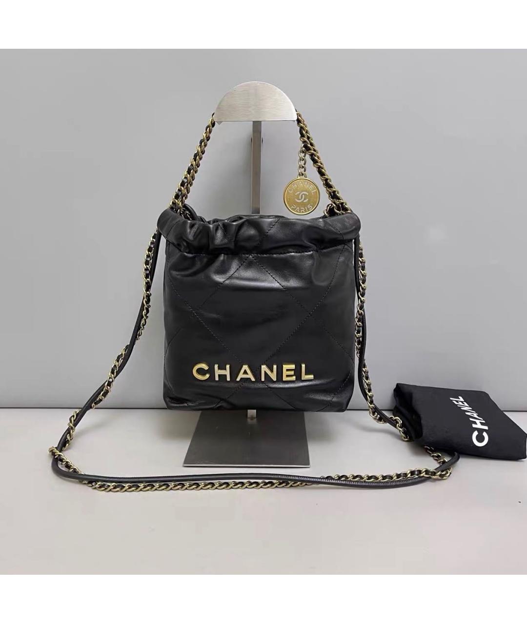 CHANEL Черная кожаная сумка тоут, фото 9