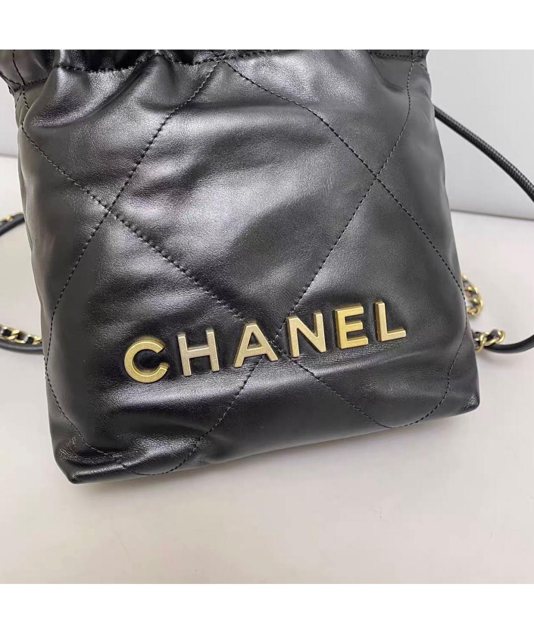 CHANEL Черная кожаная сумка тоут, фото 5