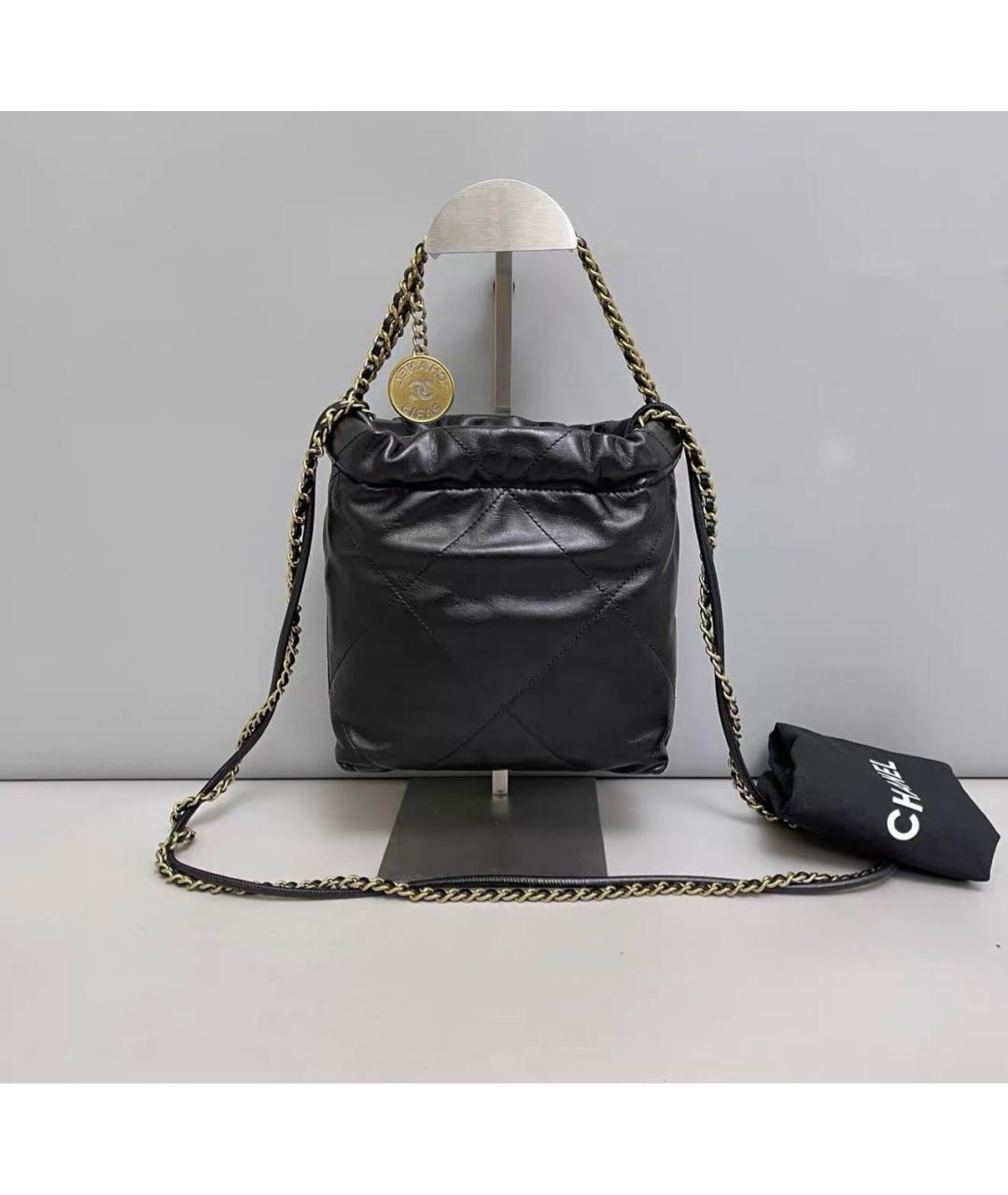 CHANEL Черная кожаная сумка тоут, фото 2