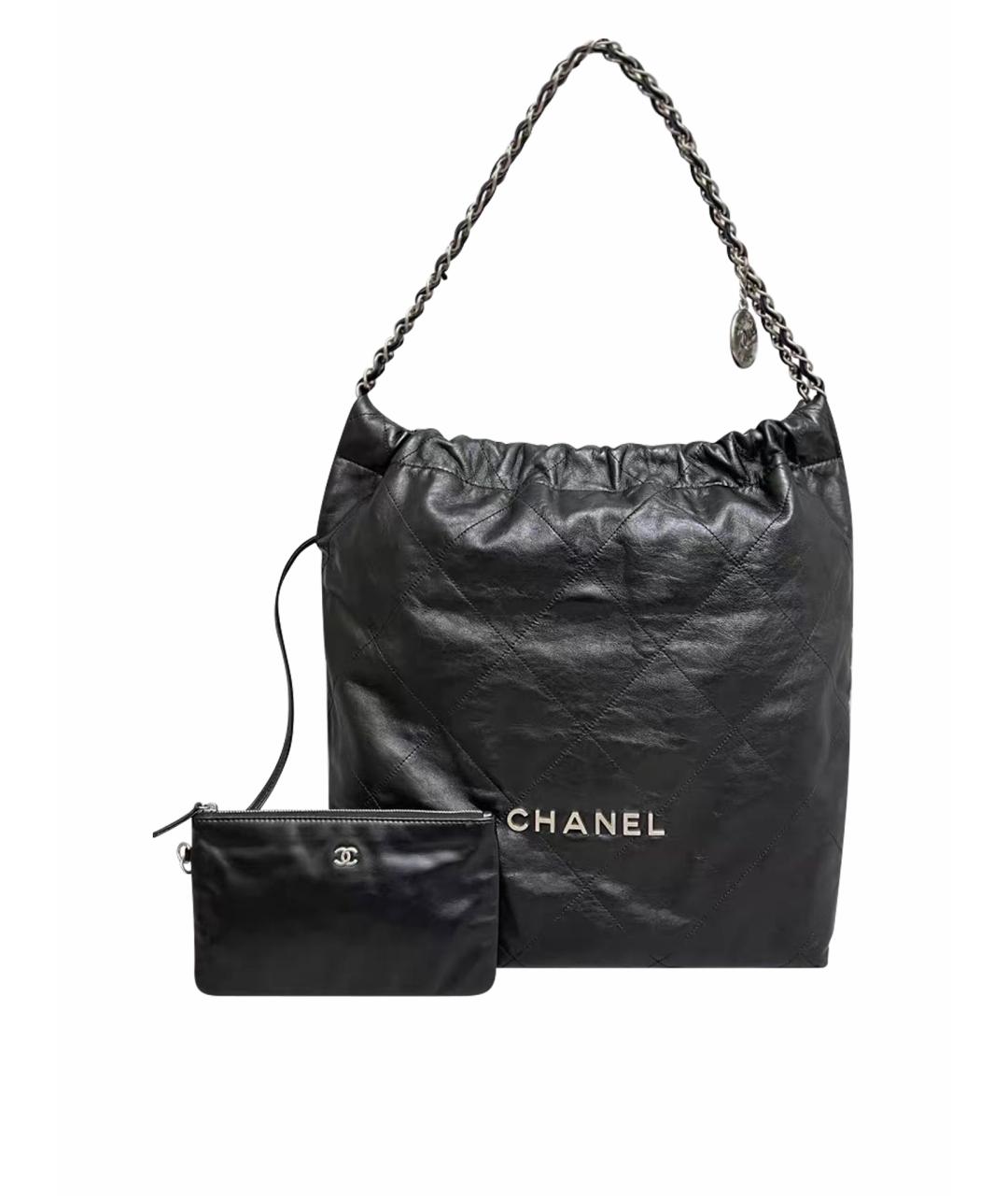CHANEL Черная кожаная сумка тоут, фото 1